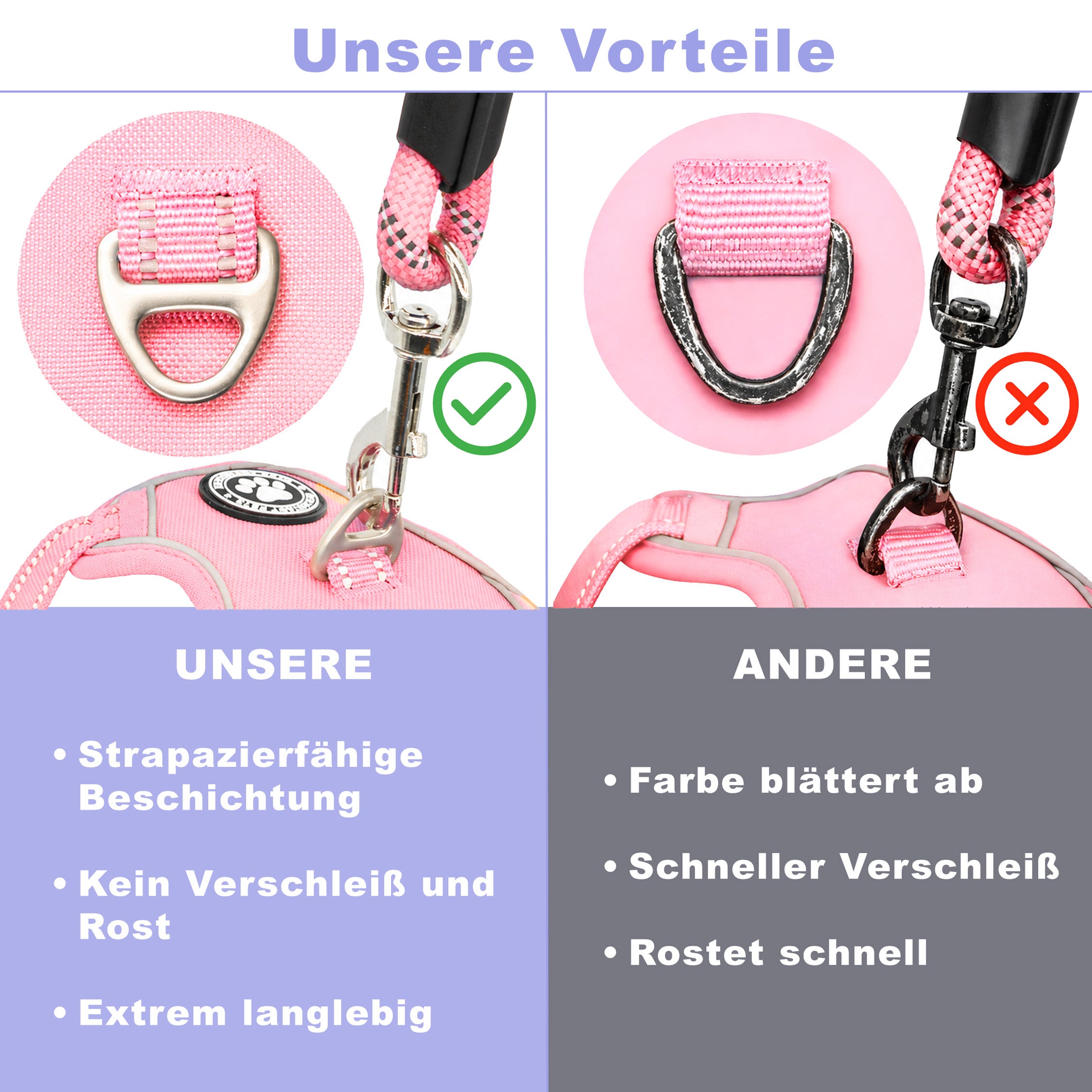 RS Pets Hundegeschirr & Leinen Set 25RSP083-4 - Pink
