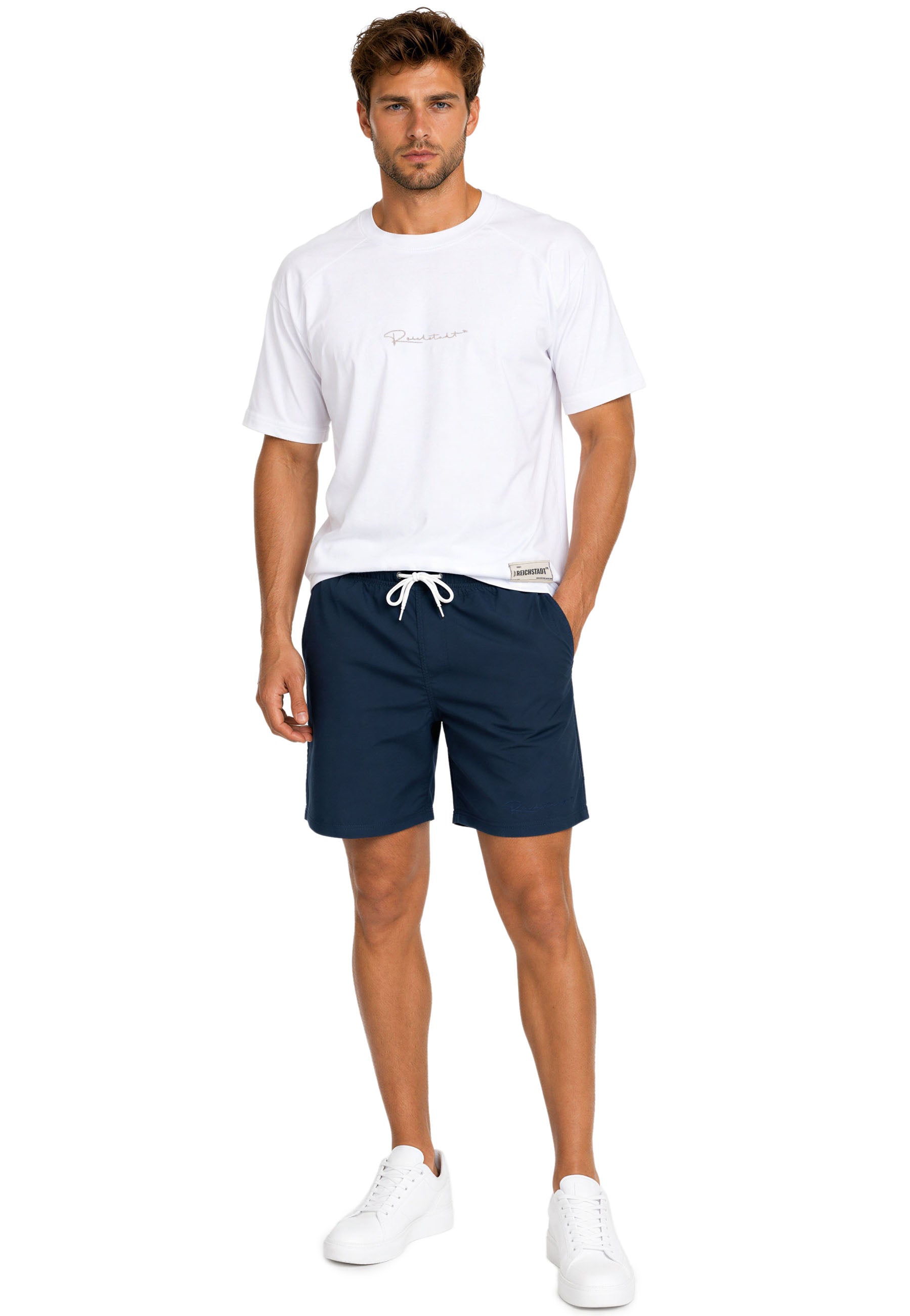Herren Regular Fit Shorts Mid Waist 25RS073 - Dark Blue