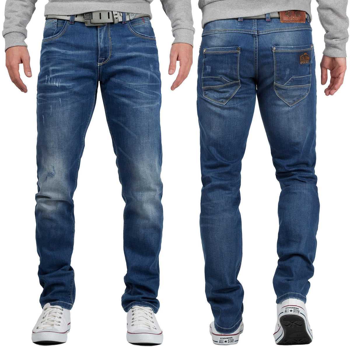 Herren Regular Fit Jeans Stonewashed in Blue – Cipo & Baxx – Ansicht 6