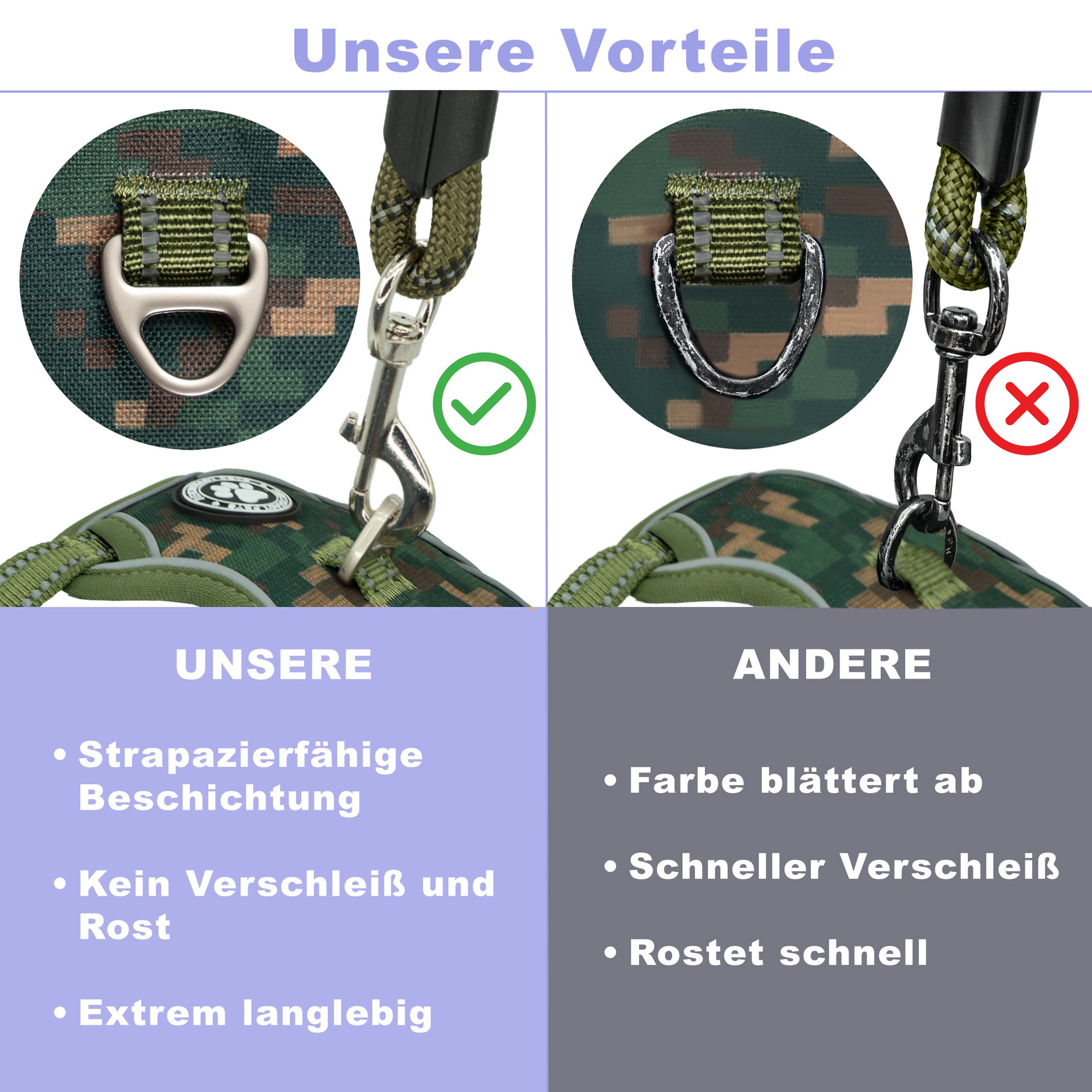 RS Pets Hundegeschirr & Leinen Set 25RSP083-4 - Camouflage Green