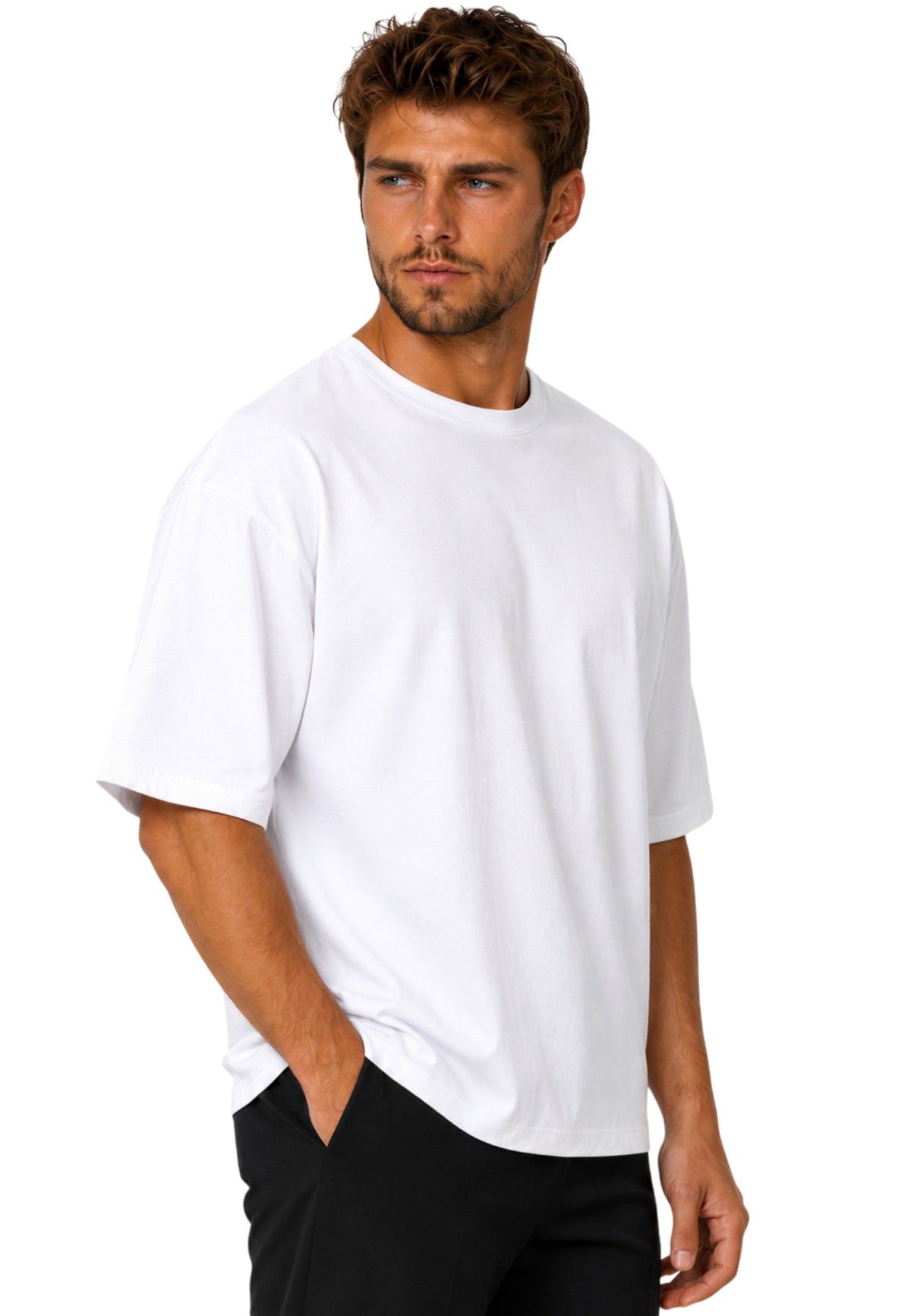 Herren Relaxed Fit T-Shirt in White – Reichstadt – Ansicht 6