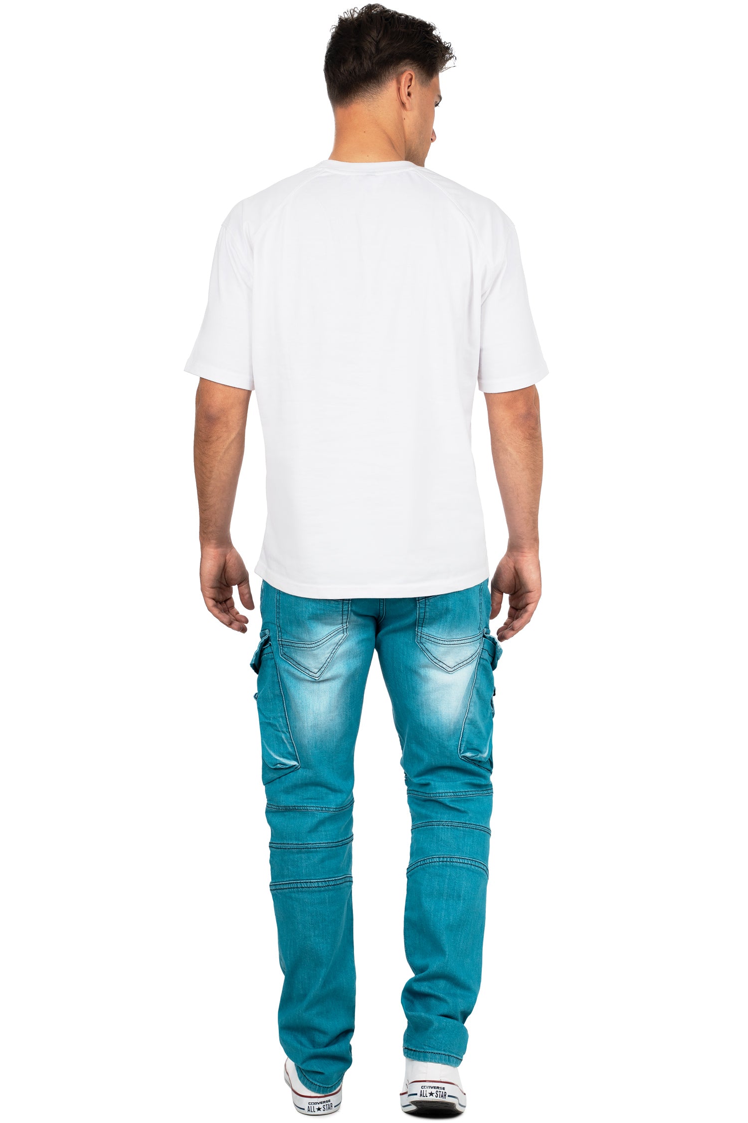 Herren Regular Fit Jeans Stonewashed CD523 - Green