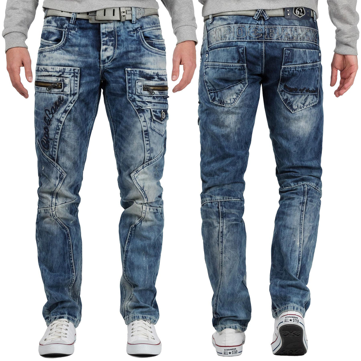 Herren Regular Fit Jeans Stonewashed in Blue – Cipo & Baxx – Ansicht 6