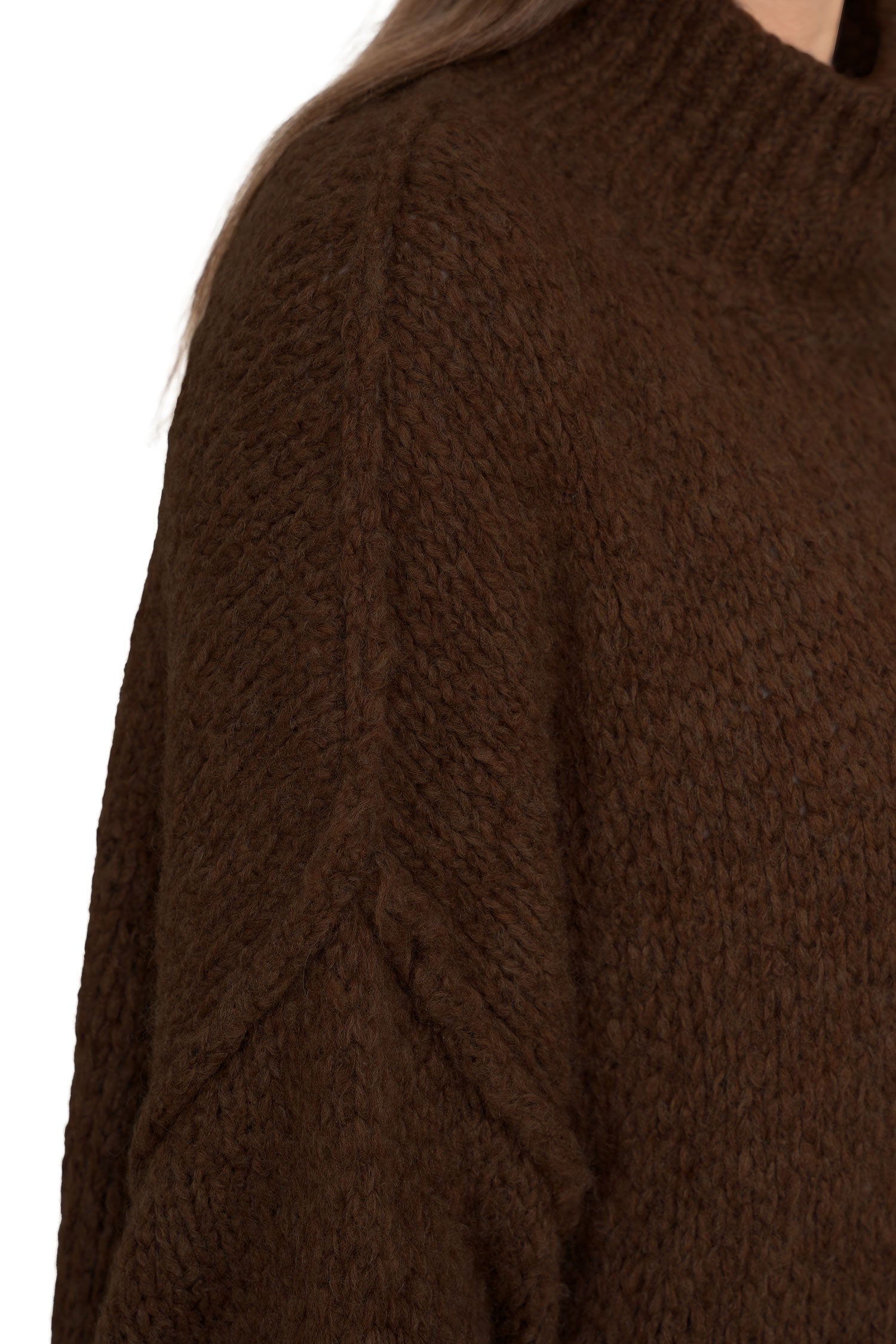 Damen Relaxed Fit Strickpullover 25RSW095 - Brown