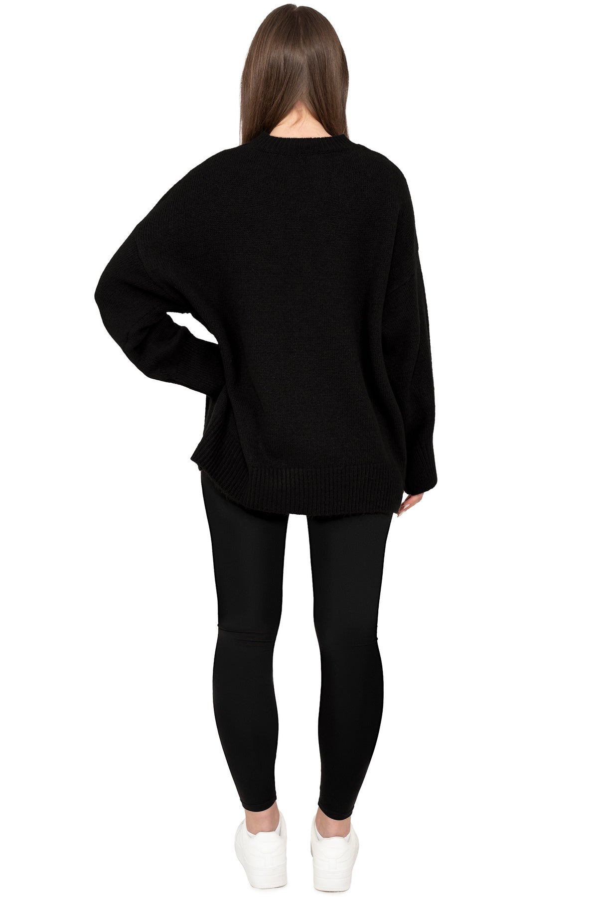 Damen Oversized Strickpullover in Black – Reichstadt – Ansicht 6