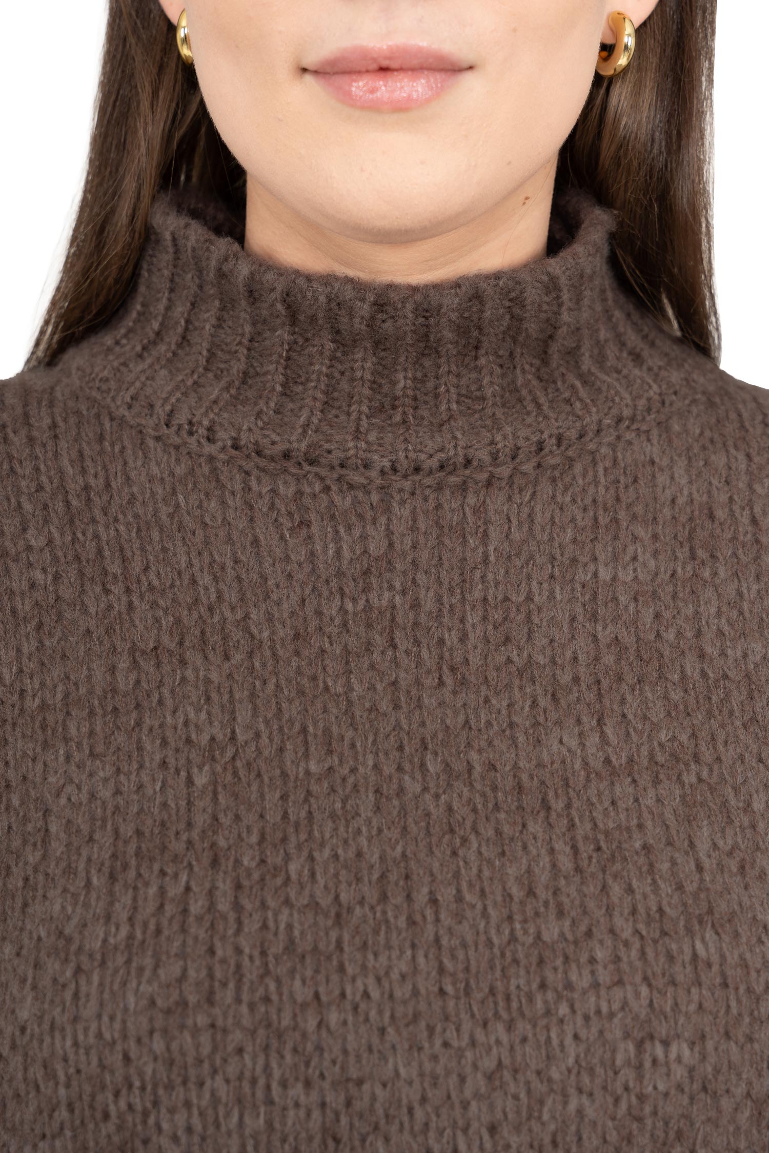 Damen Relaxed Fit Strickpullover 25RSW095 - Taupe