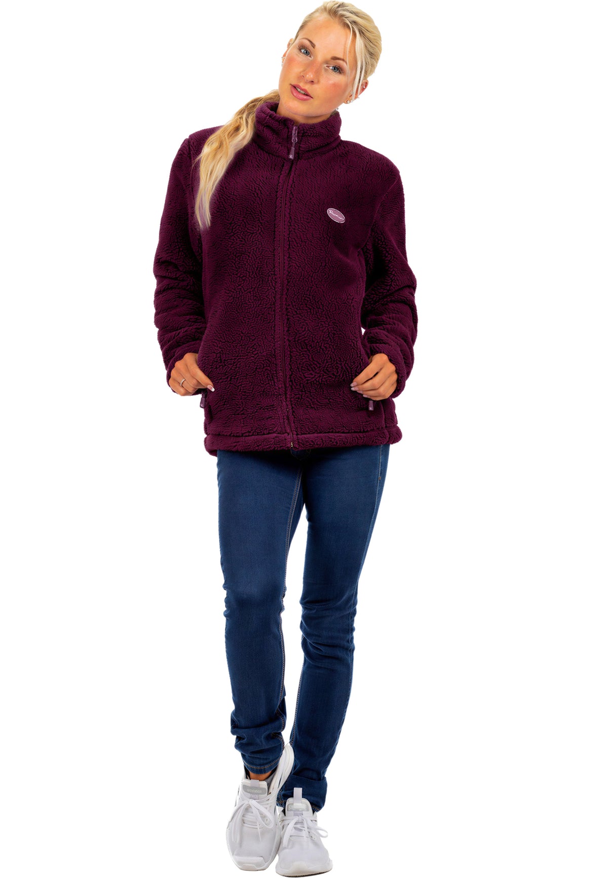 Damen Regular Fit Fleecejacke Kuschelig 22RSW002 - Red Wine