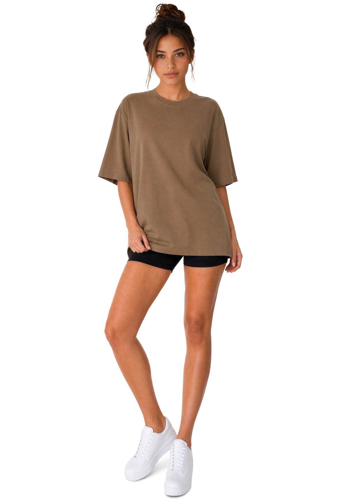 Damen Oversized T-Shirt in Khaki – Reichstadt – Ansicht 7