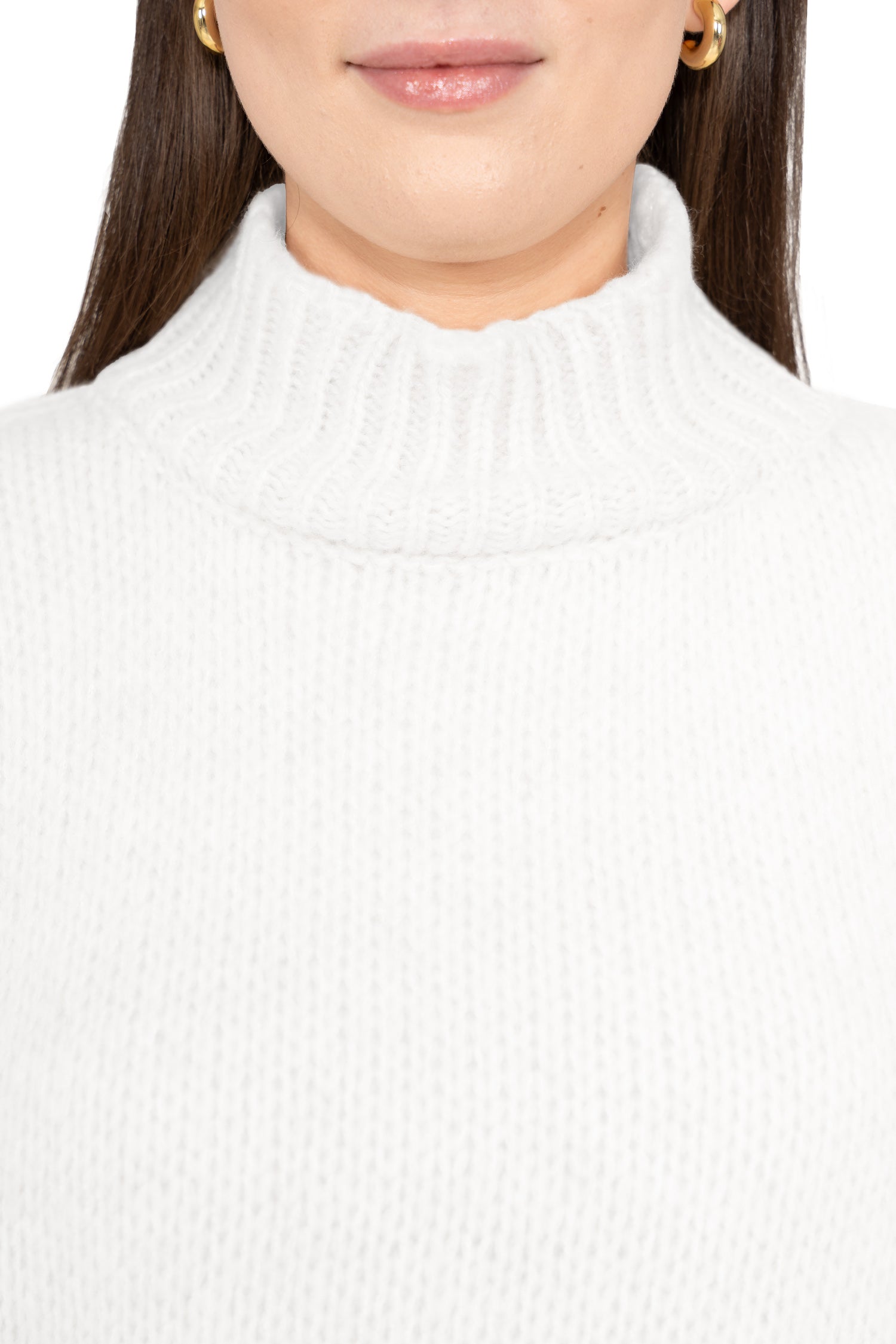 Damen Relaxed Fit Strickpullover 25RSW095 - White