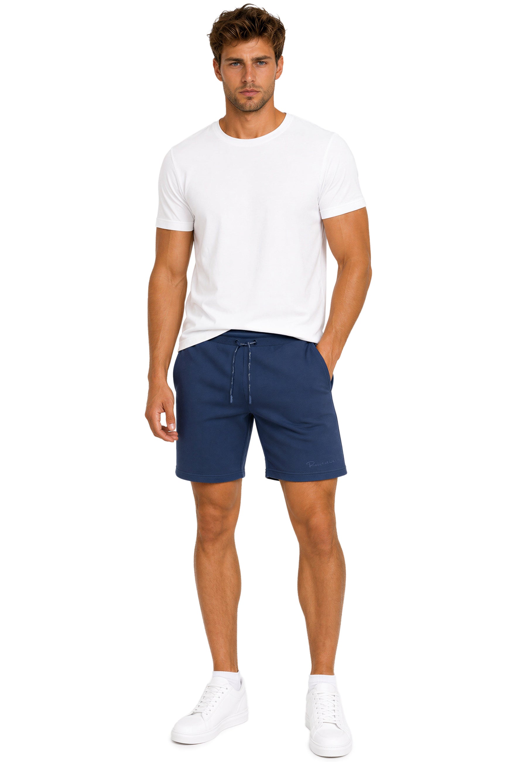 Herren Regular Fit Shorts Marken-Stick 23RS036 - Dark Blue