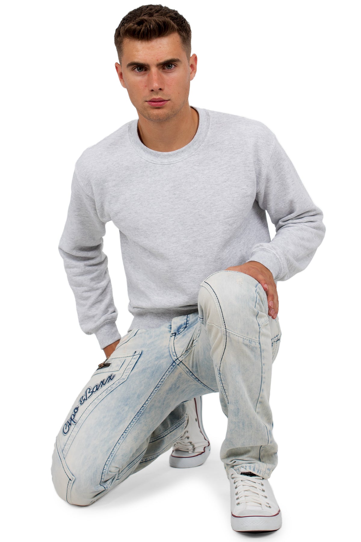 Herren Regular Fit Jeans Stonewashed in Blue – Cipo & Baxx – Ansicht 7