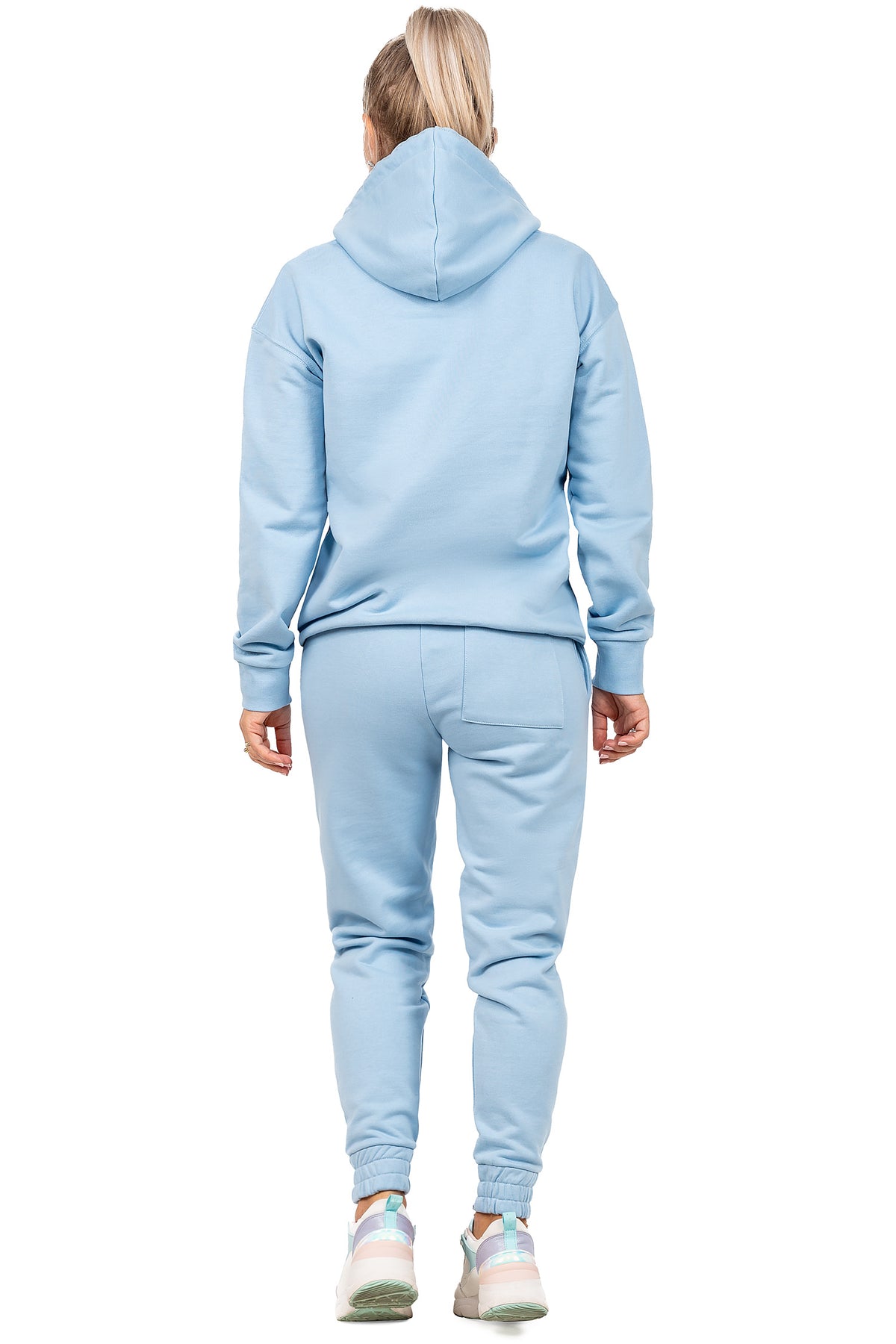 Damen Slim Fit Jogginghose Marken-Stick in Baby Blue – Reichstadt – Ansicht 7