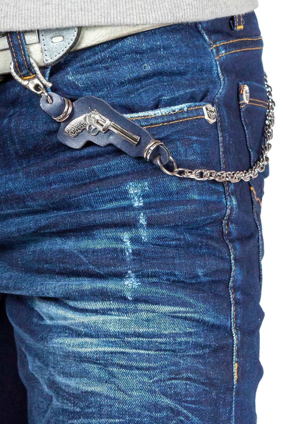 Herren Slim Fit Jeans Stonewashed in Blue – Cipo & Baxx – Ansicht 8