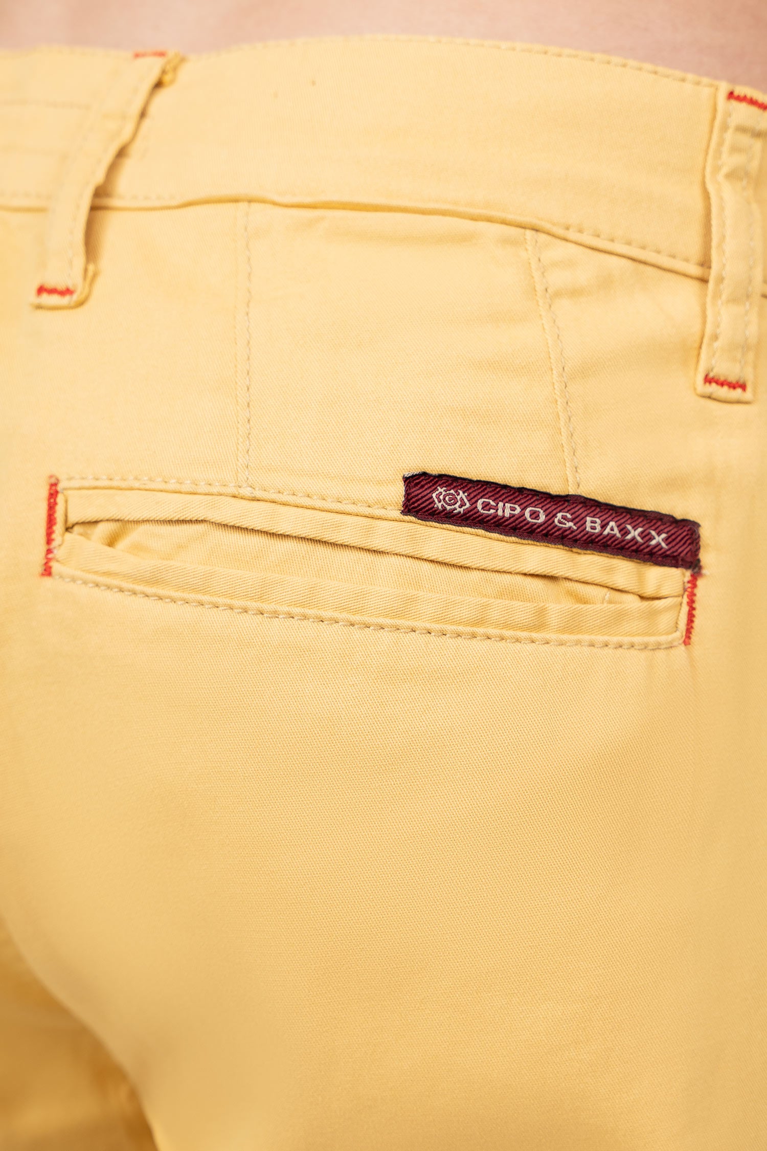 Herren Regular Fit Shorts Logo-Detail CK272 - Mustard