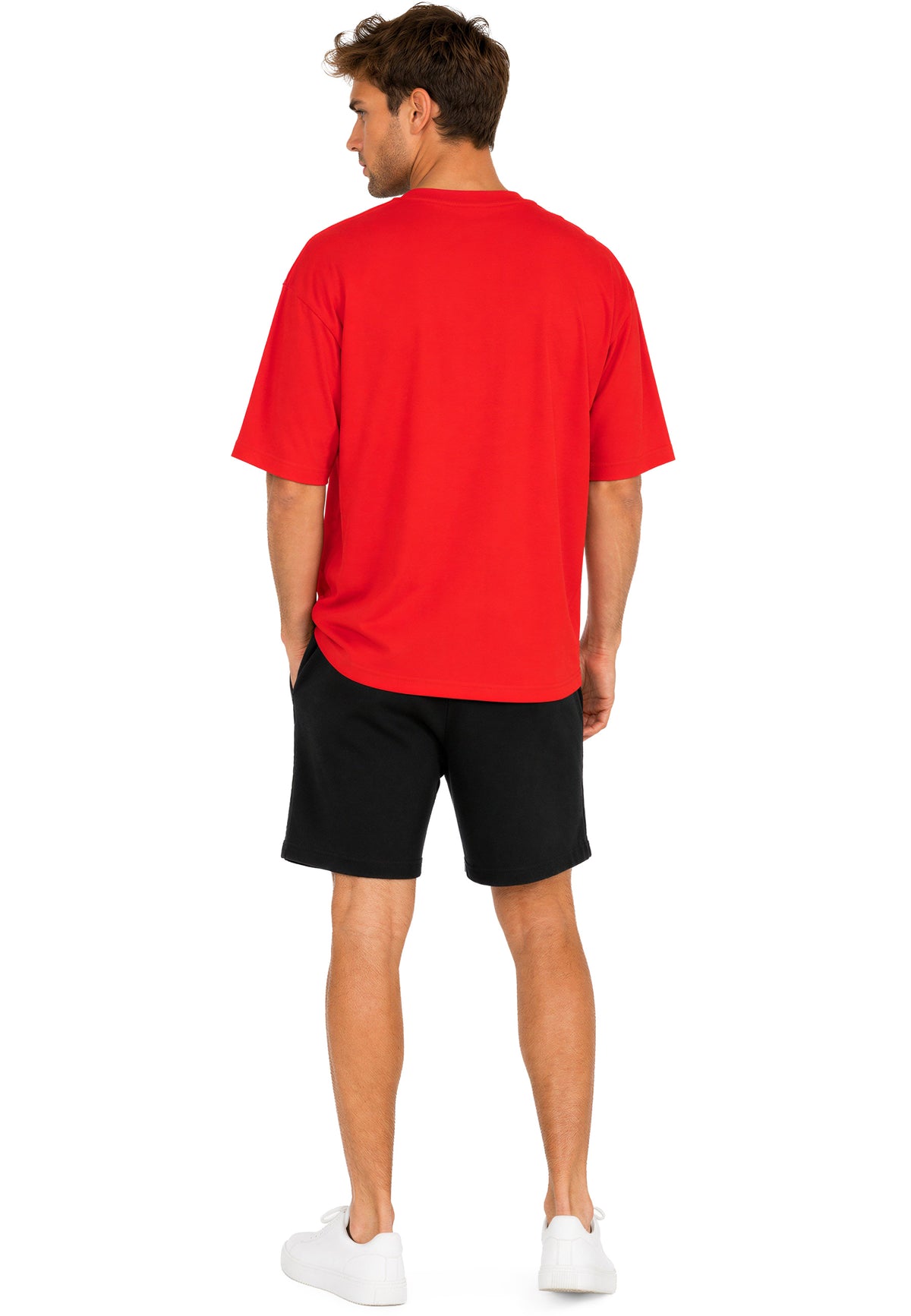 Herren Regular Fit T-Shirt Shoulder Drop in Red – Reichstadt – Ansicht 8