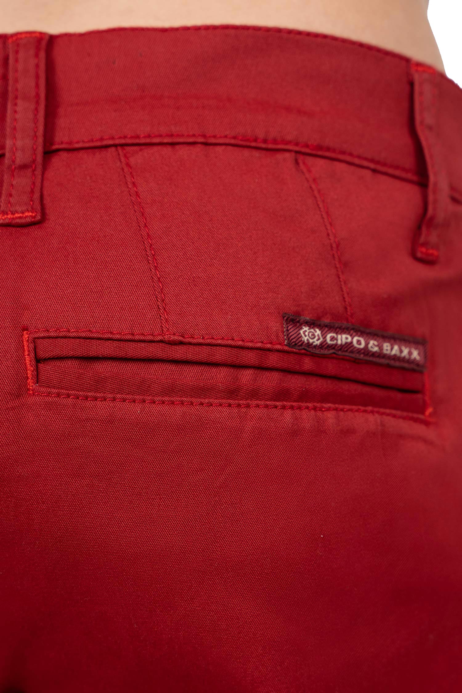 Herren Regular Fit Shorts Logo-Detail CK272 - Burgundy