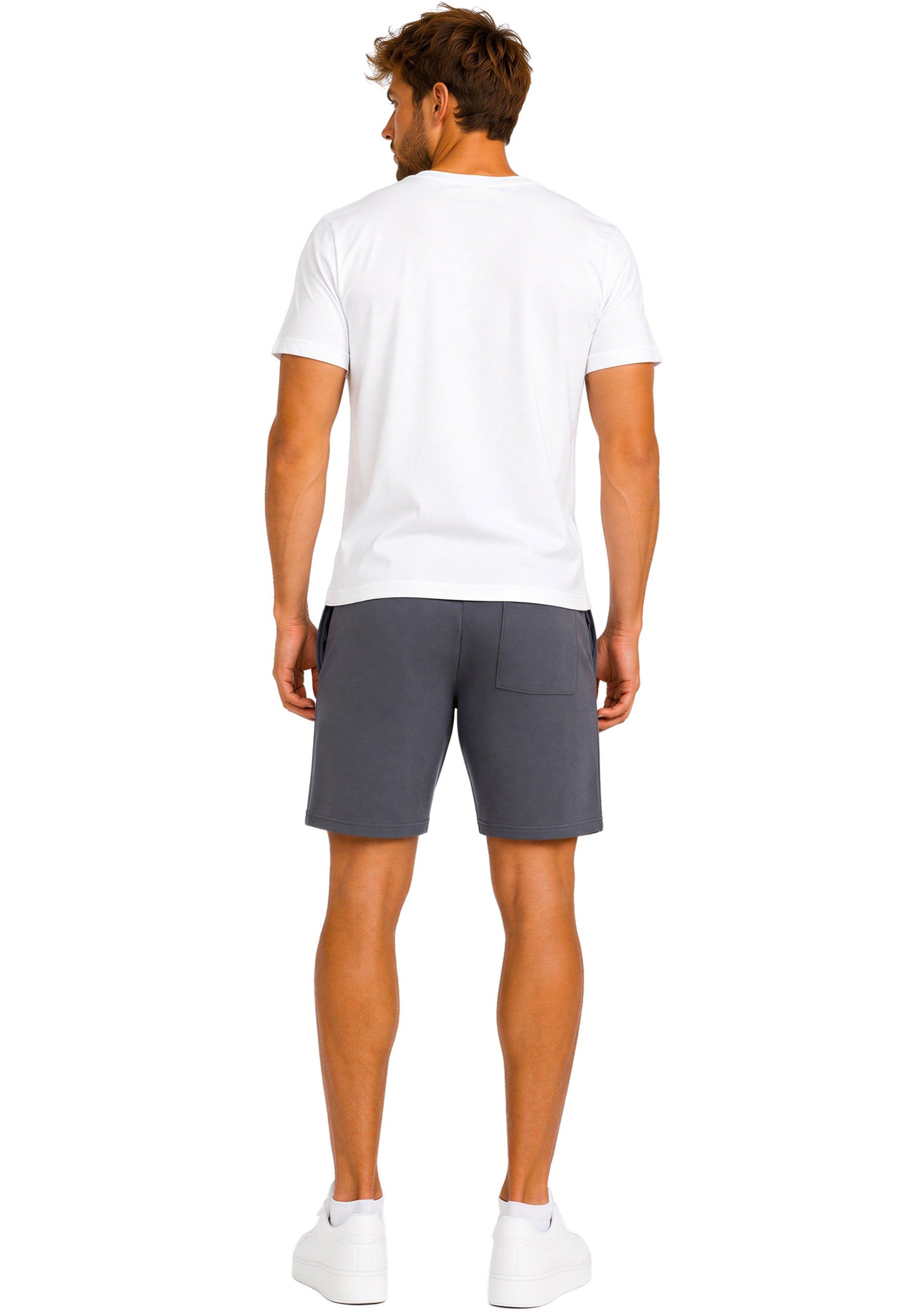Herren Regular Fit Shorts Marken-Stick 23RS036 - Anthracite