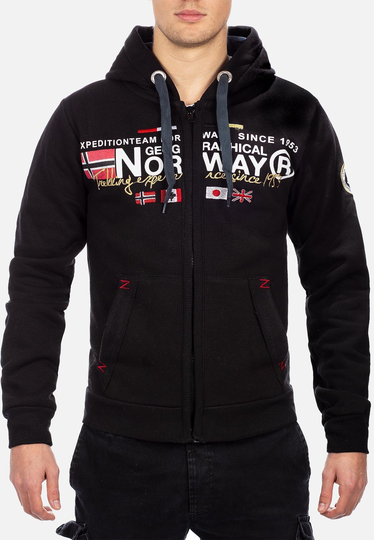 Herren Regular Fit Hoodie galiator in Black – Geographical Norway – Ansicht 8