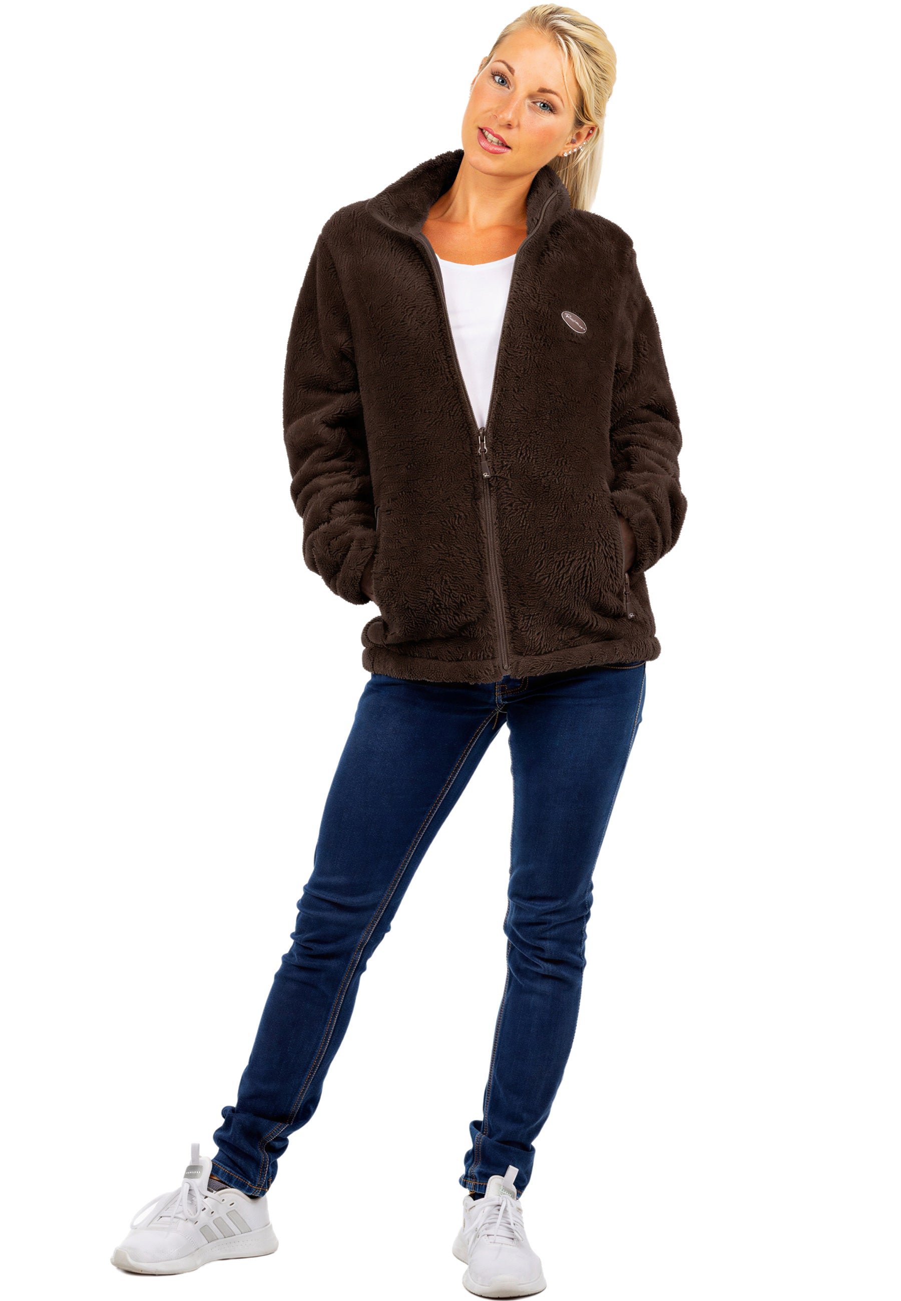 Damen Regular Fit Fleecejacke Kuschelig 22RSW002 - Coffee Brown