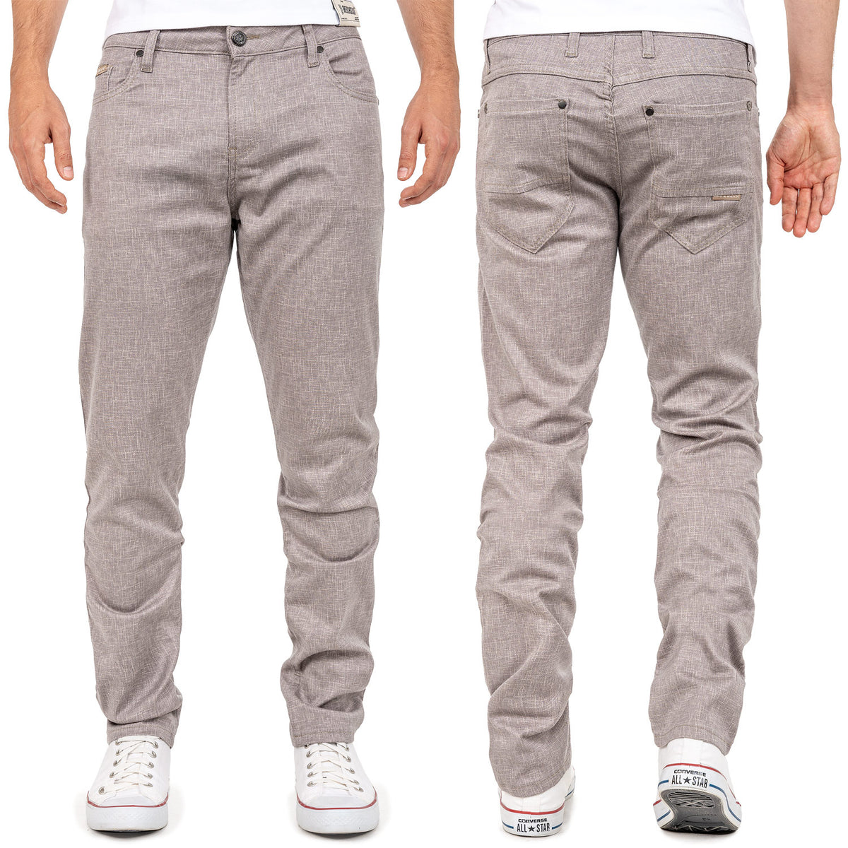 Herren Slim Fit Hose Mid Waist CD840 - Grey