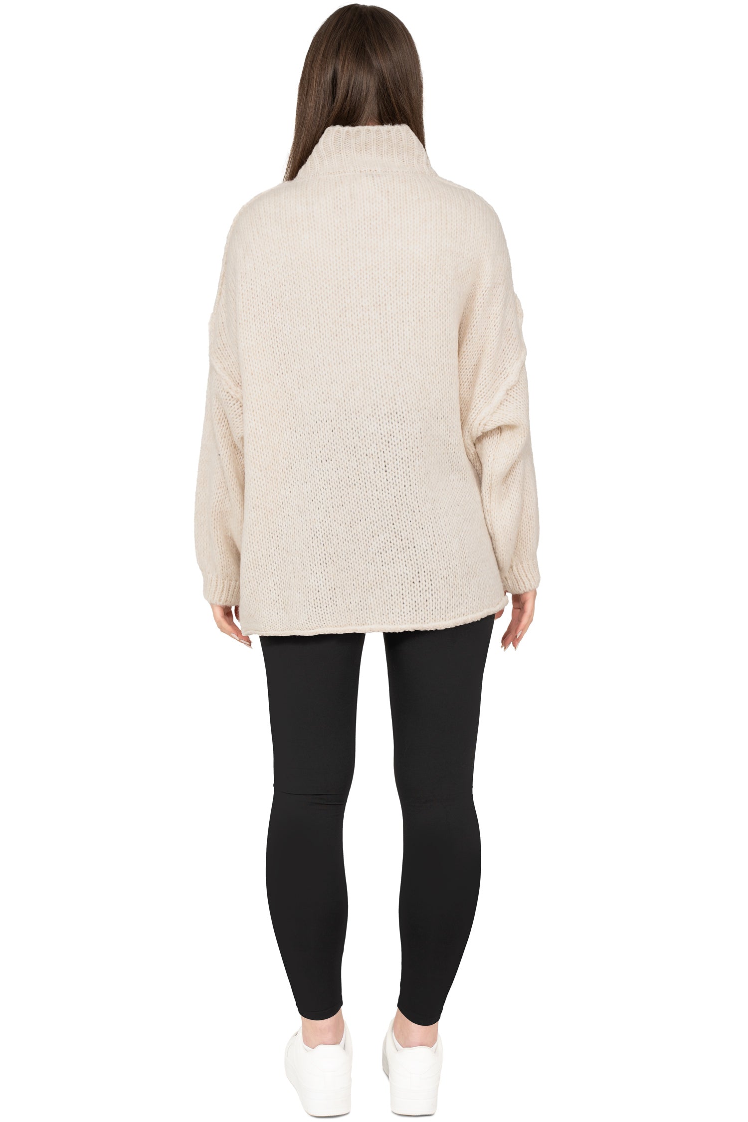 Damen Relaxed Fit Strickpullover 25RSW095 - Beige
