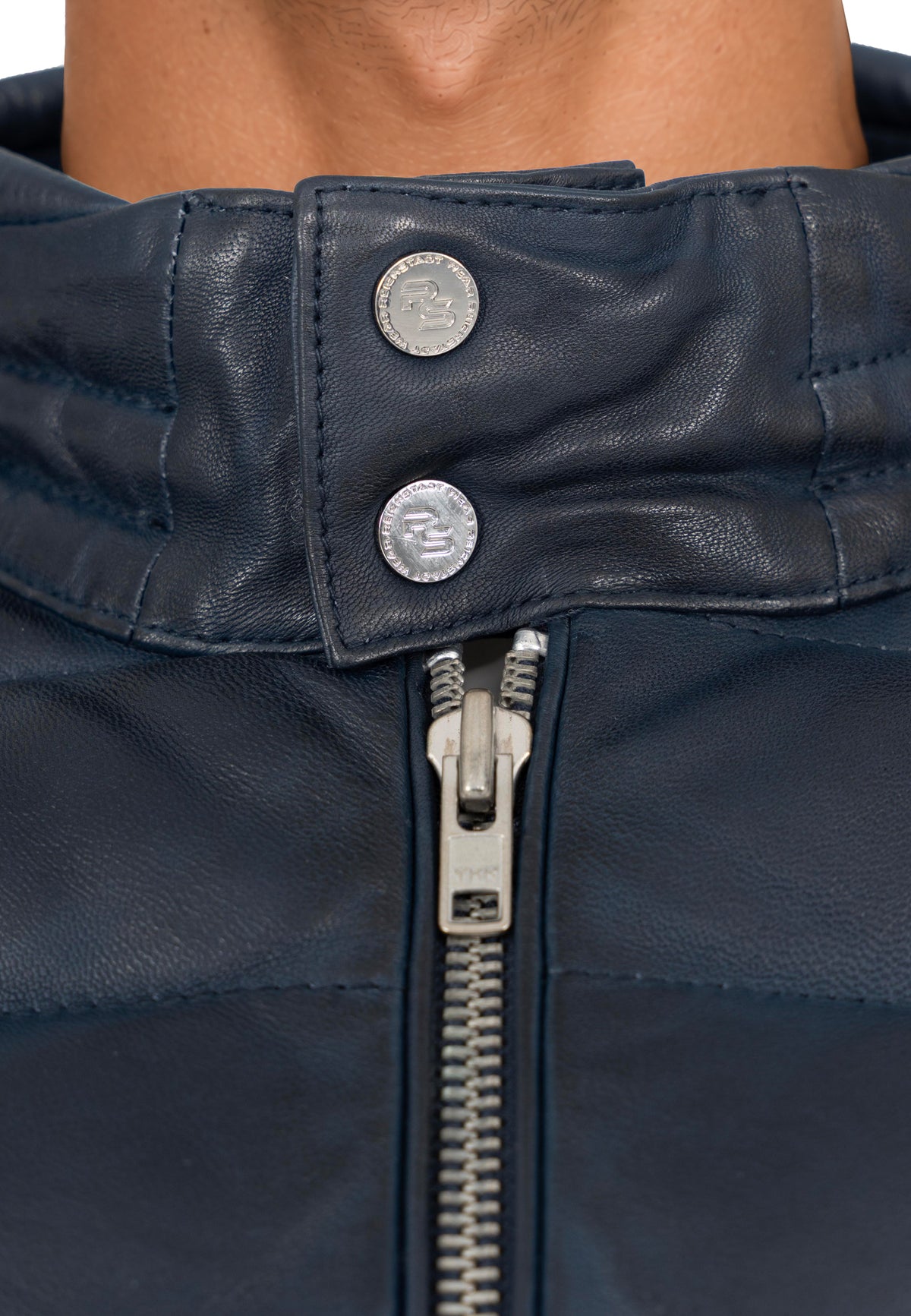 Herren Regular Fit Jacke Echtleder 19RS016 - Navy