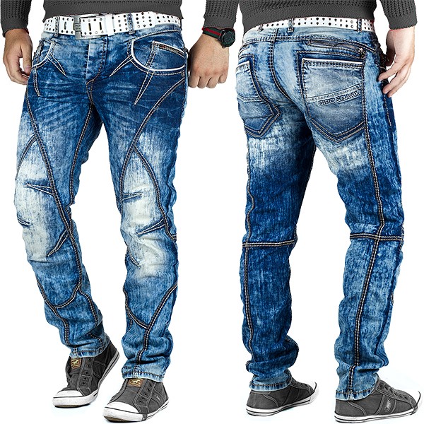 Taglie W28 A W48 Jeans Uomo Cipo & Baxx Cargo Denim - Taglio Relaxed, Tasche Cargo, Multiple Taglie E Lunghezze Pantaloni Uomo Cipo & Baxx Cargo - Foto 2