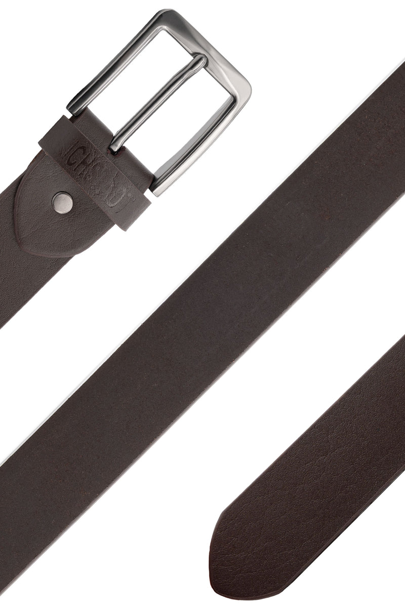 Herren Fashion Gürtel Echtleder 25RS060 Dark Brown 115cm x 3,8cm - Dark Brown – Ansicht 2