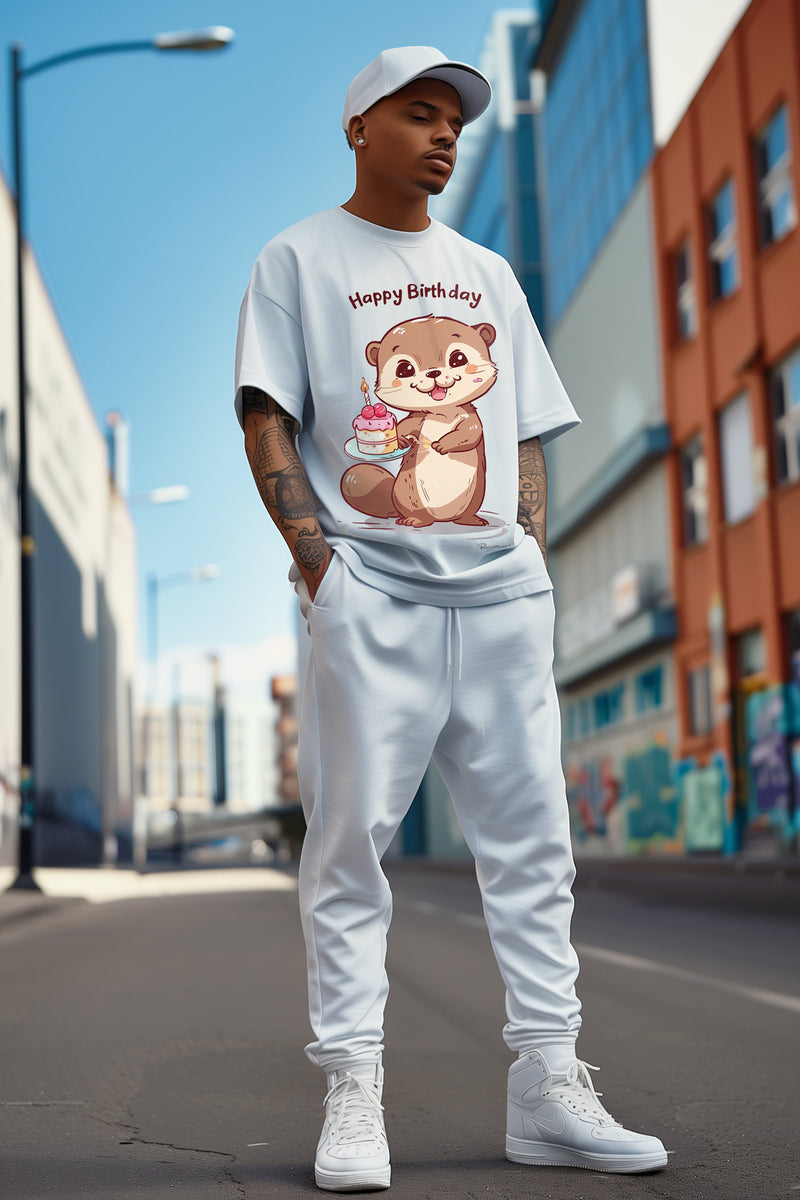 Herren Oversized T-Shirt 24RS057 - Otterly Birthday – Ansicht 3