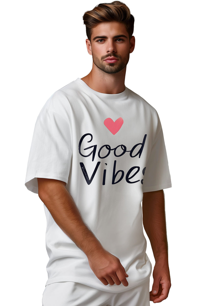 Herren Oversized T-Shirt mit Print Positive Pulse – Reichstadt