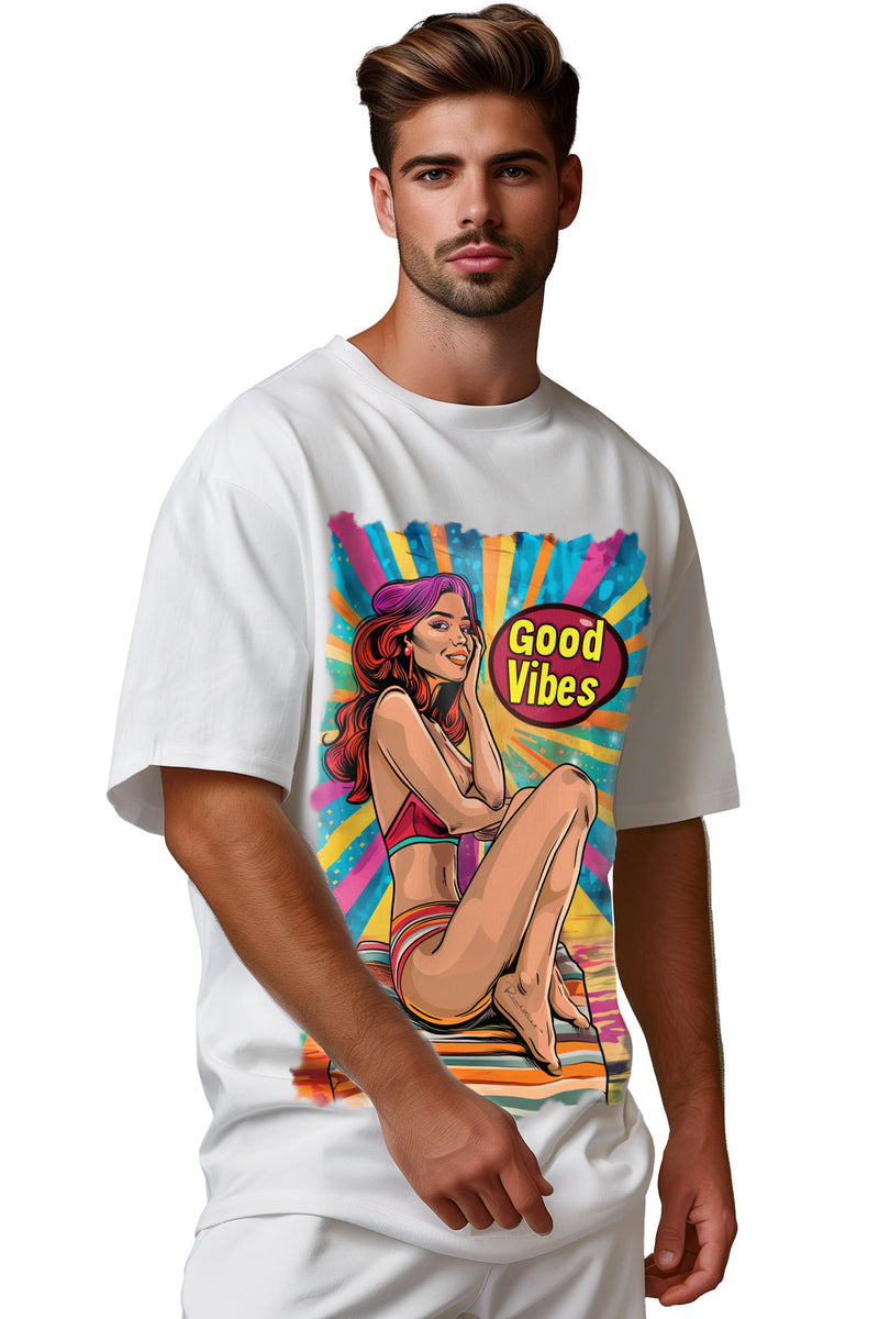 Herren Oversized T-Shirt mit Print Retro Vibes – Reichstadt