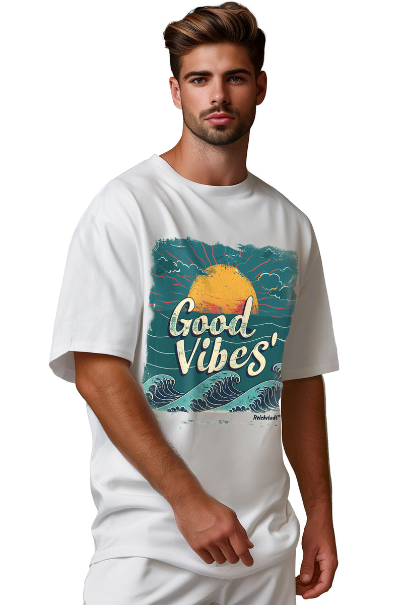 Herren Oversized T-Shirt mit Print Sunset Vibes – Reichstadt