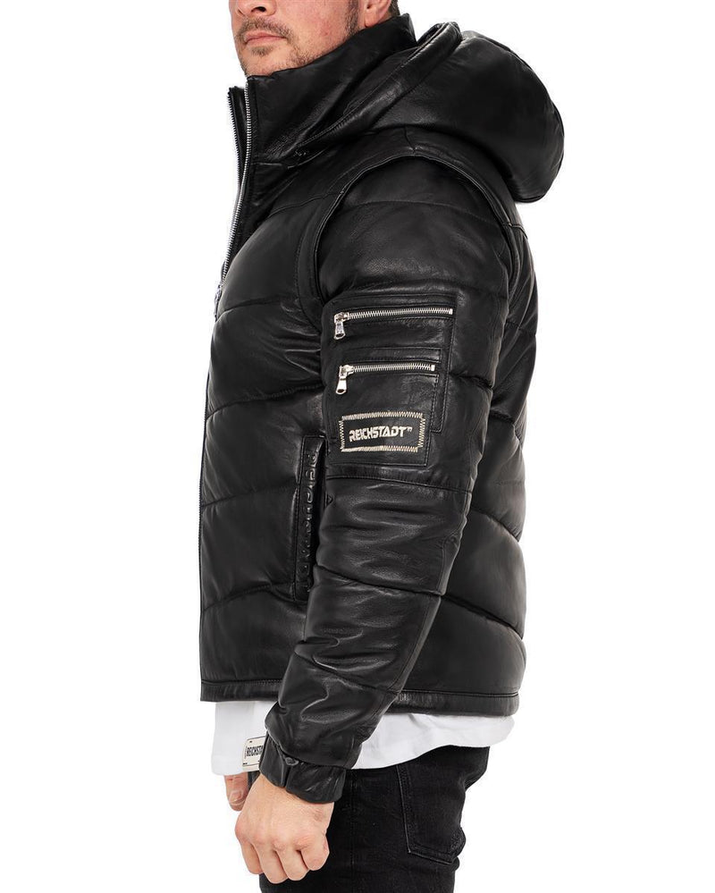 Herren Regular Fit Jacke Echtleder 22RS032LUX - Black – Ansicht 3