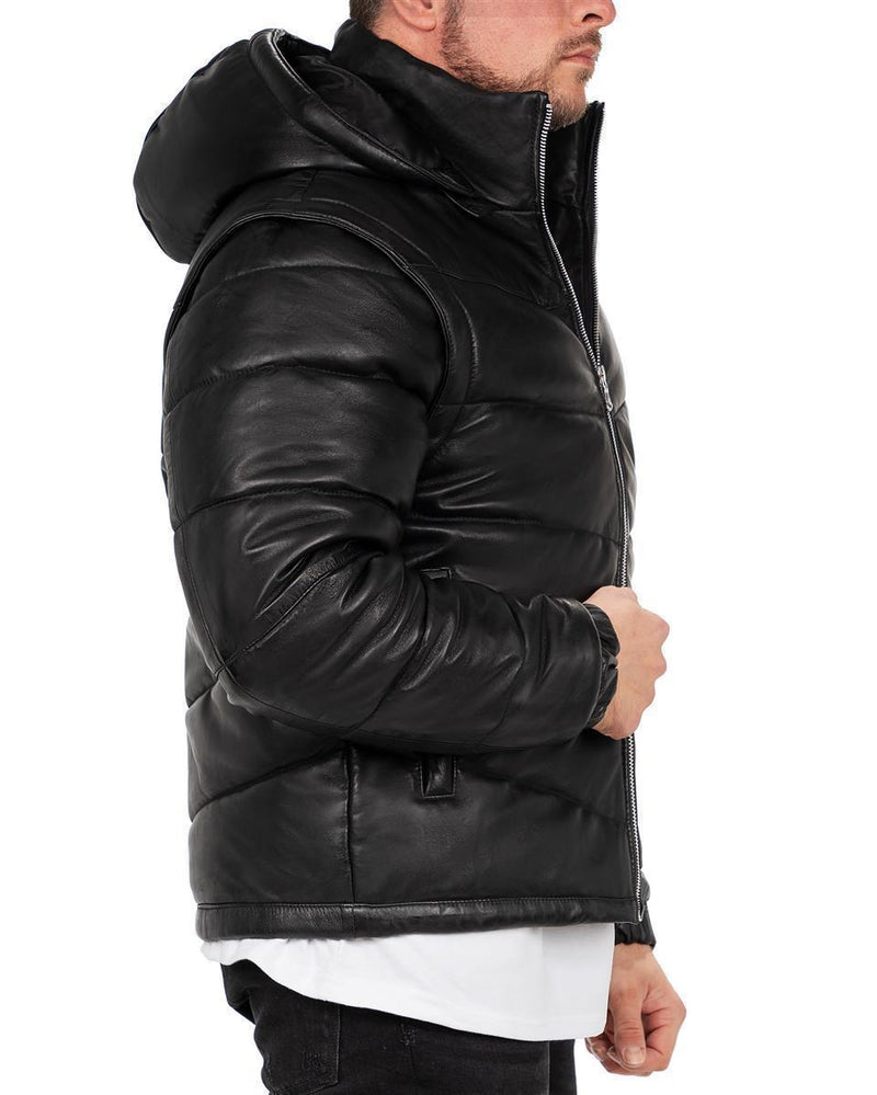 Herren Regular Fit Jacke Echtleder 22RS032LUX - Black – Ansicht 4
