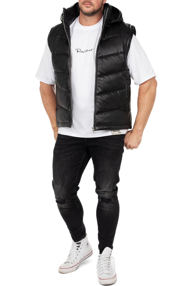 Herren Regular Fit Jacke Echtleder 22RS032LUX - Black – Ansicht 5