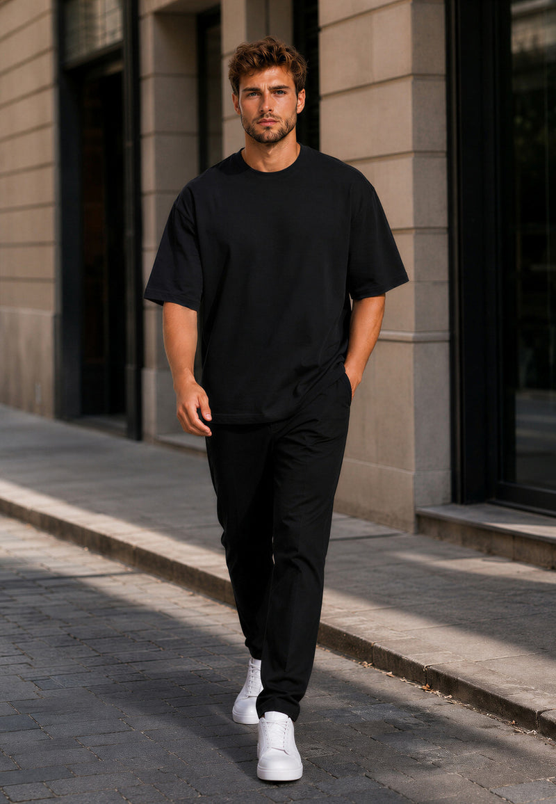 Herren Relaxed Fit T-Shirt 24RS058 - Black – Ansicht 3
