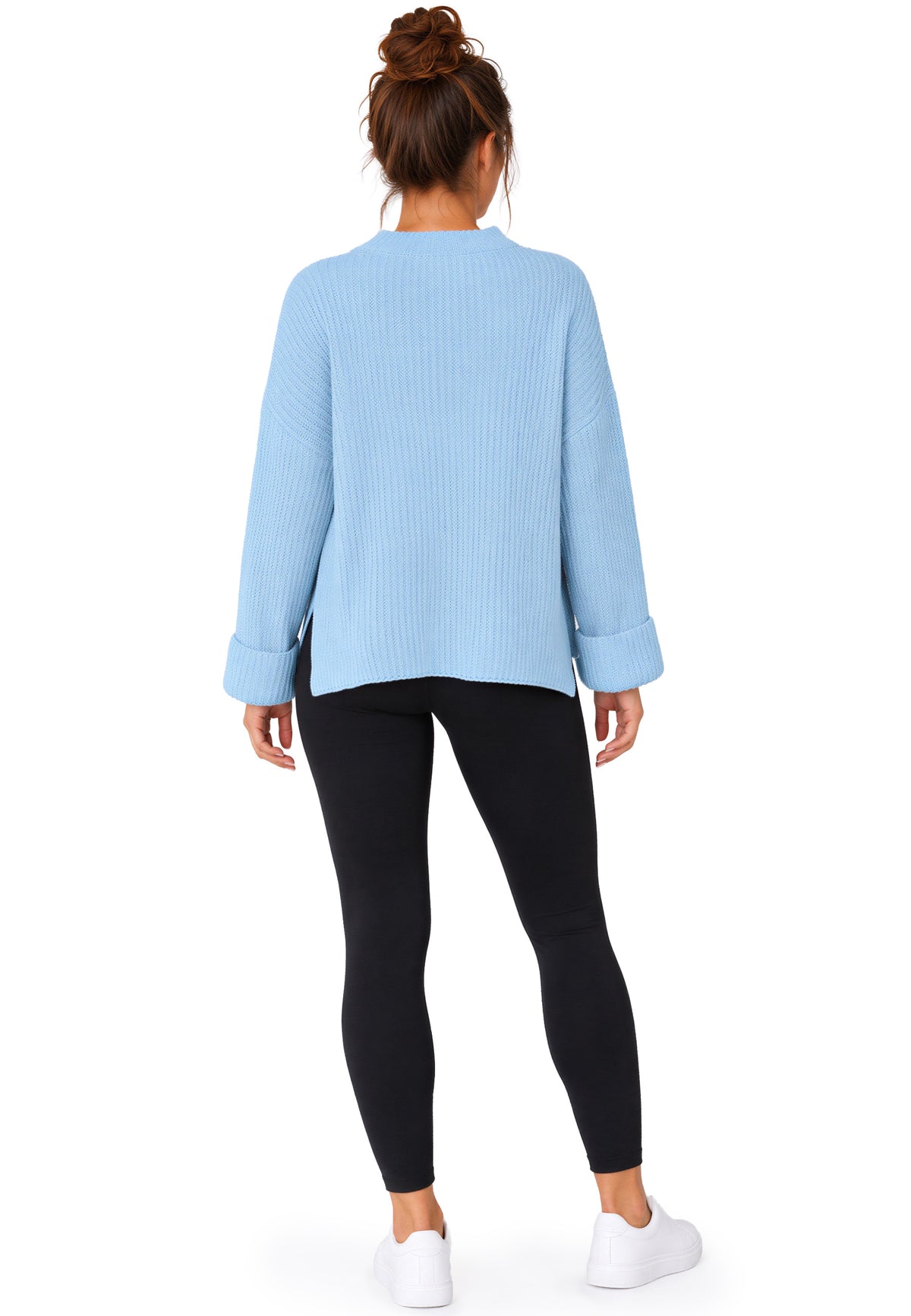 Damen Relaxed Fit Strickpullover 25RSW093 - Baby Blue