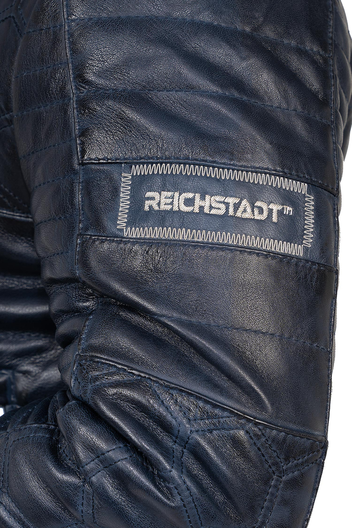 Herren Slim Fit Echtlederjacke Echtleder in Navy – Reichstadt – Ansicht 10