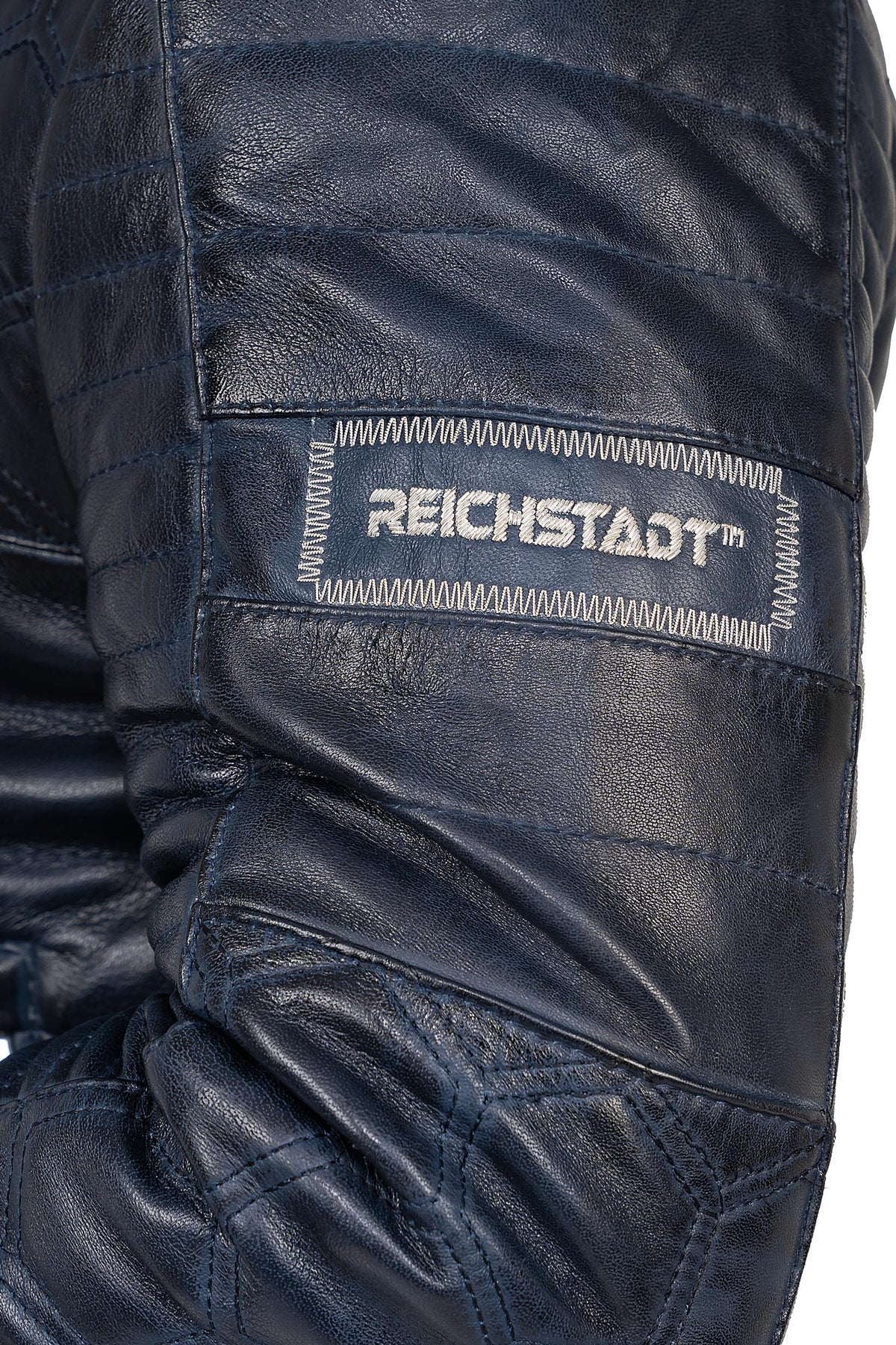 Herren Slim Fit Echtlederjacke Echtleder in Navy – Reichstadt – Ansicht 10