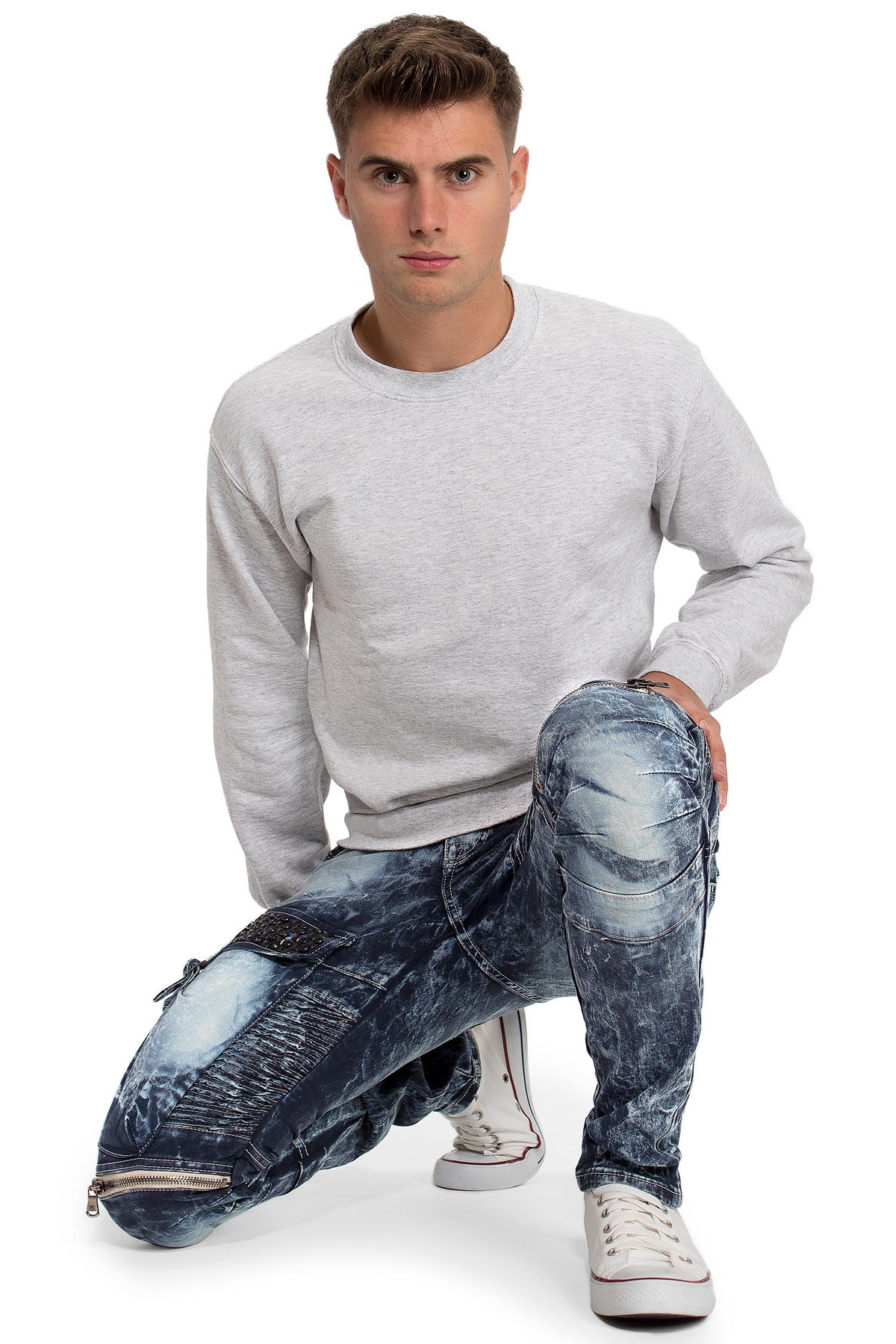 Herren Regular Fit Jeans Stonewashed in Blue – Cipo & Baxx – Ansicht 10