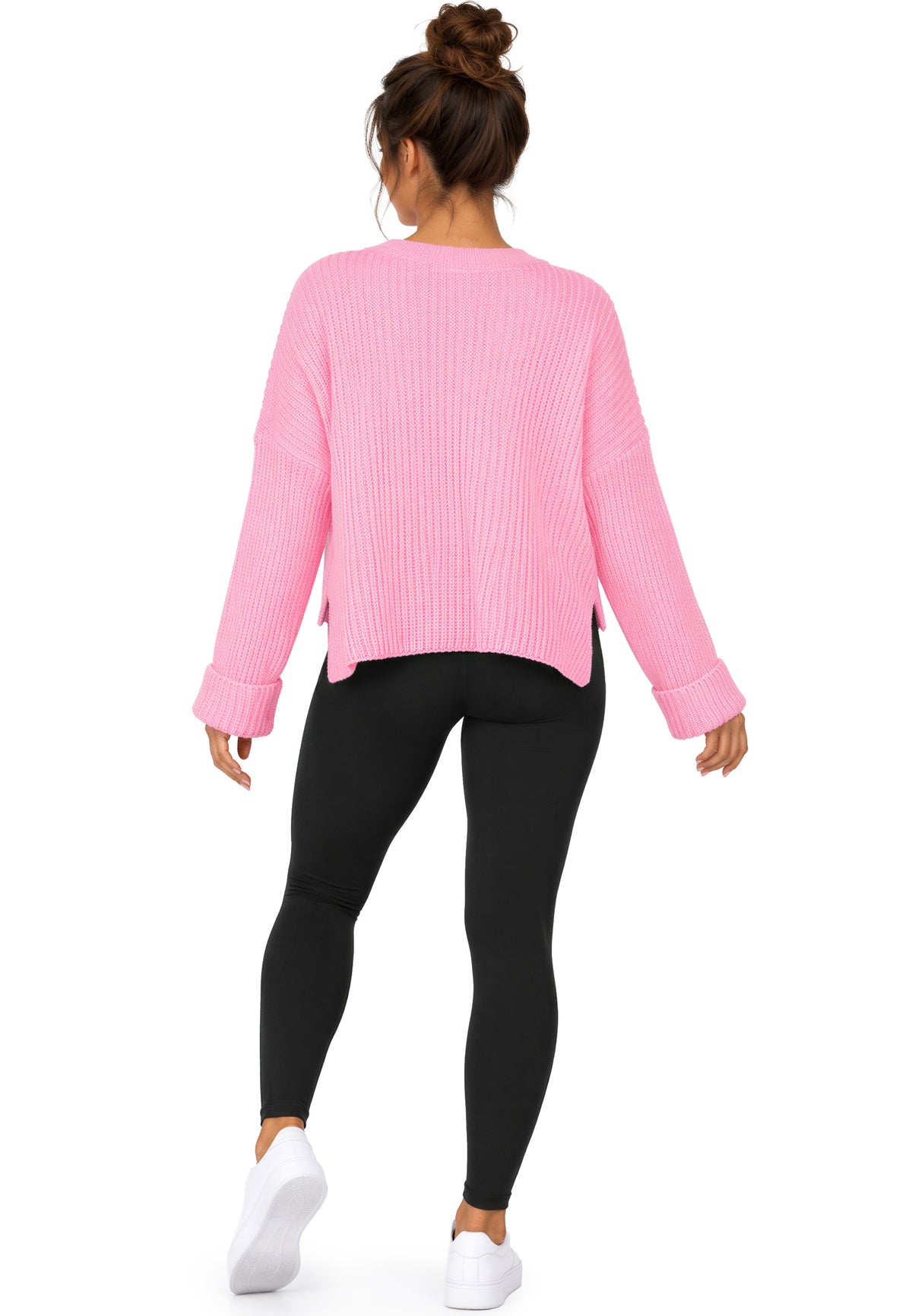 Damen Relaxed Fit Strickpullover 25RSW093 - Baby Rosa
