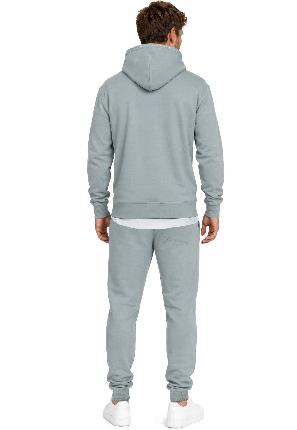 Herren Regular Fit Hoodie Marken-Stick in Grey – Reichstadt – Ansicht 10