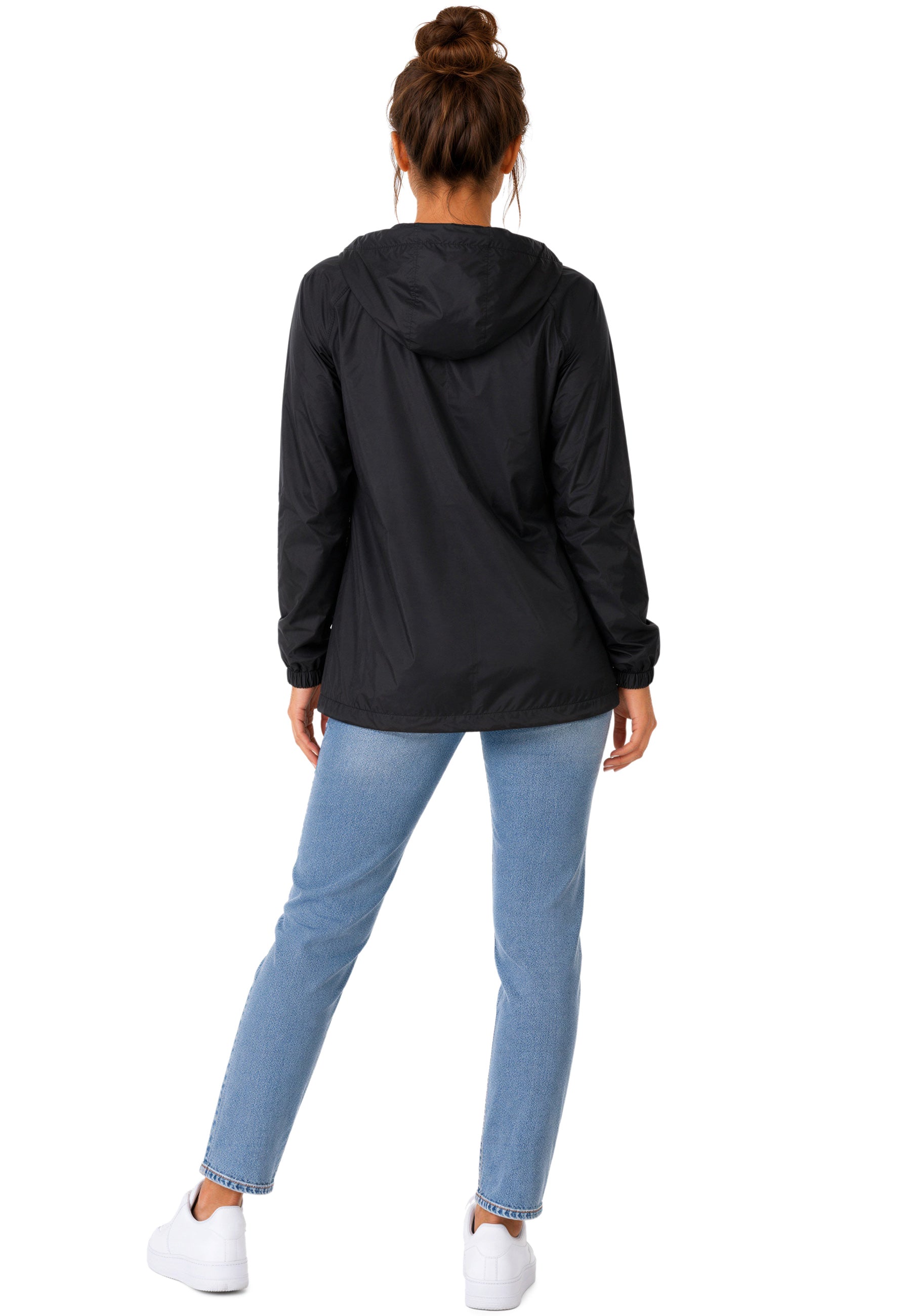 Damen Relaxed Fit Allwetter Windbreaker 24RSW054 - Black