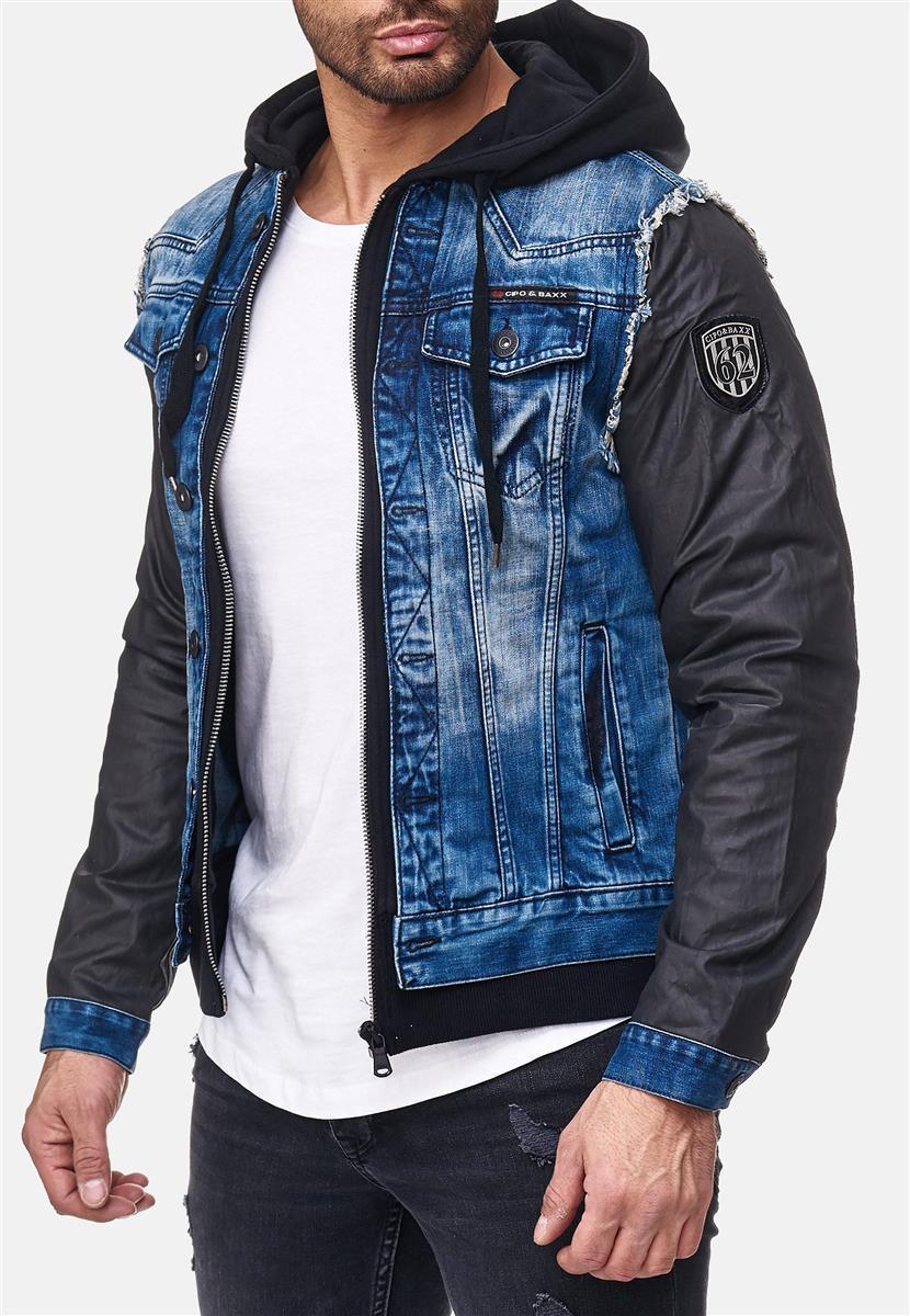 Herren Regular Fit Jacke Denim in Blue – Cipo & Baxx – Ansicht 10