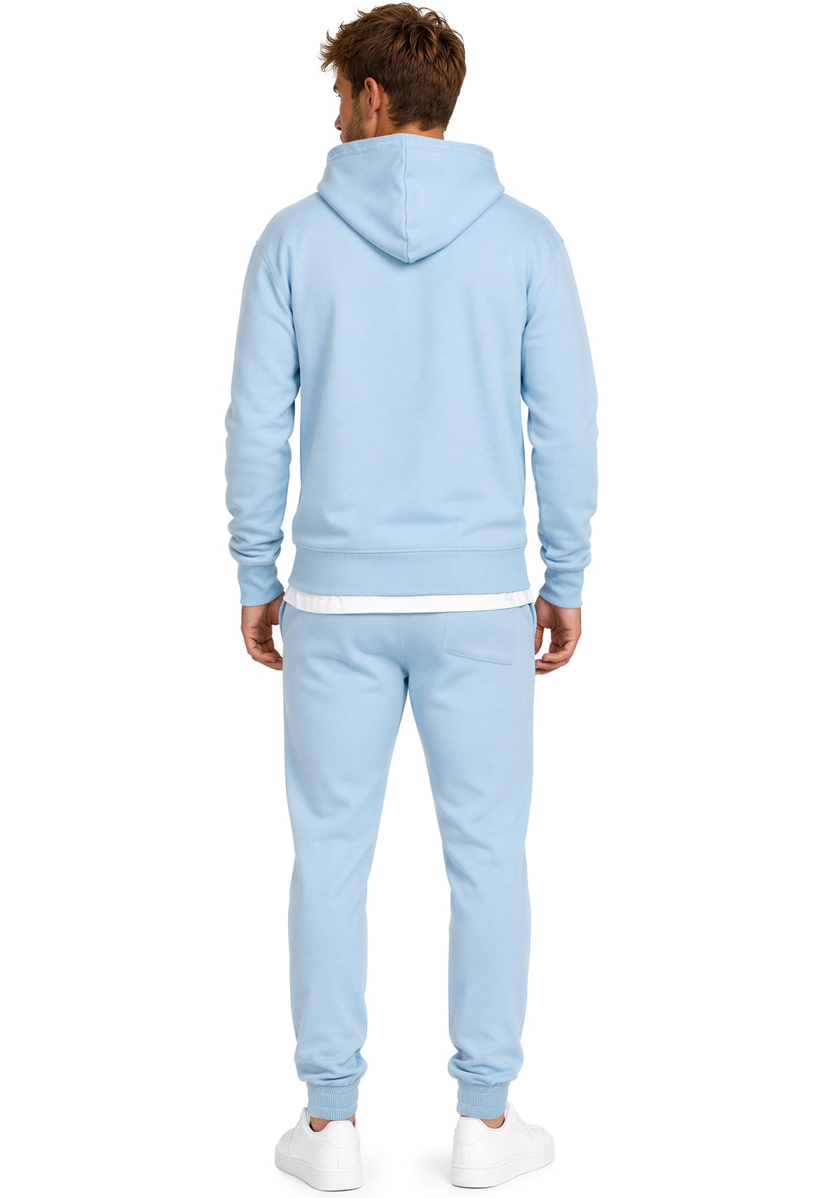 Herren Regular Fit Hoodie Marken-Stick in Baby Blue – Reichstadt – Ansicht 10