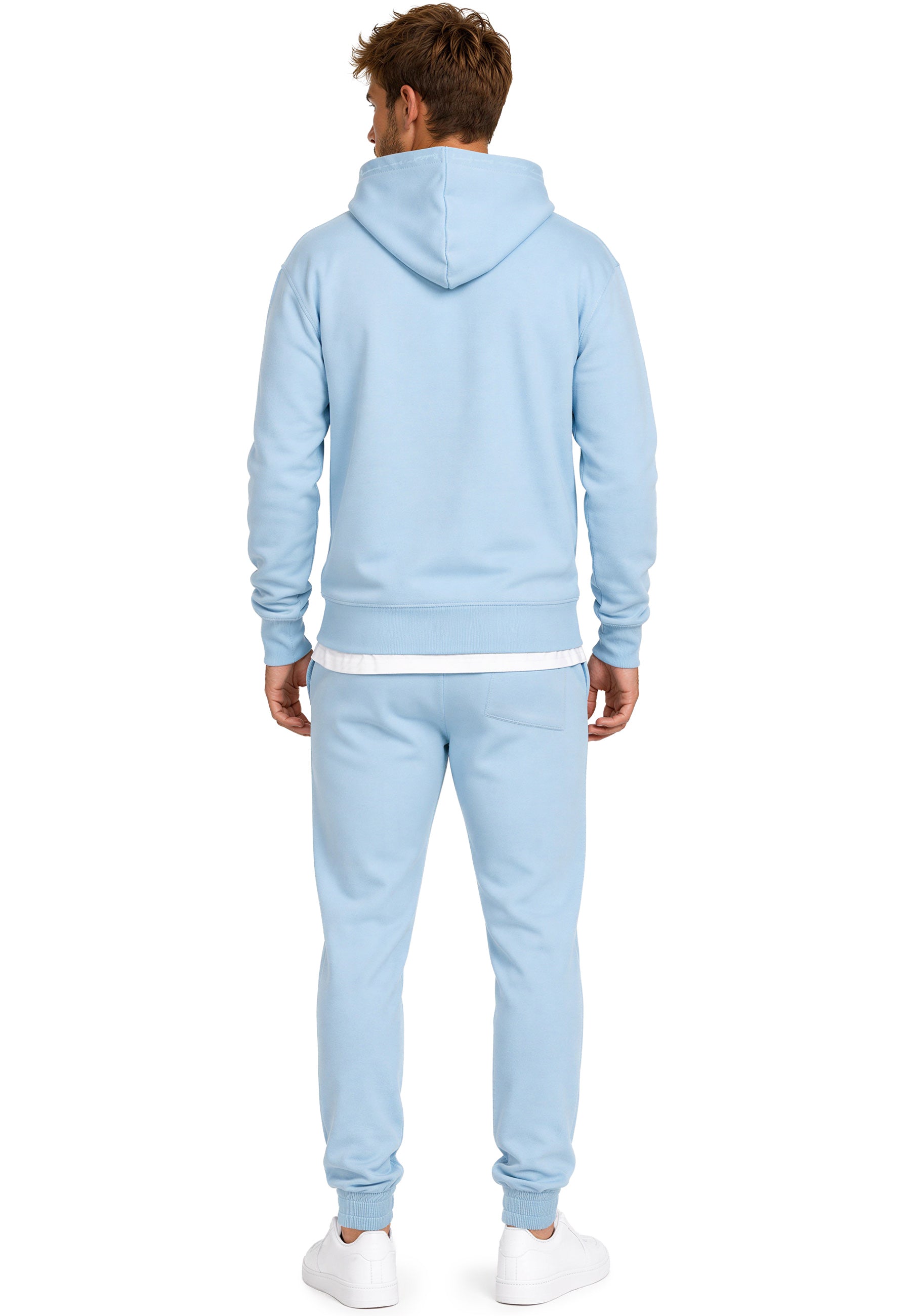 Herren Regular Fit Hoodie Marken-Stick 23RS034 - Baby Blue