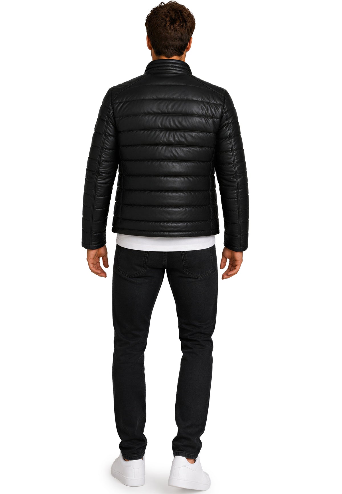 Herren Regular Fit Jacke Echtleder 19RS016 - Black