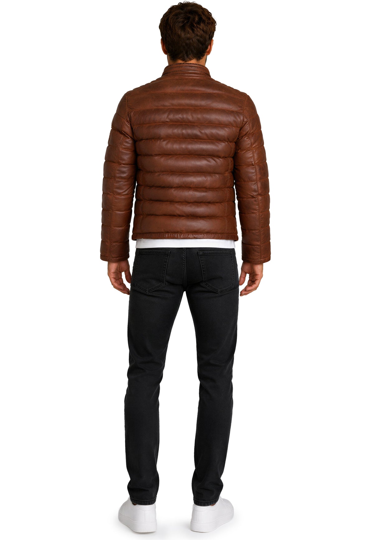 Herren Regular Fit Jacke Echtleder 19RS016 - Brown