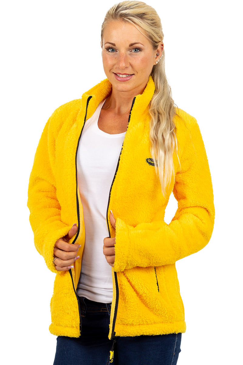 Damen Regular Fit Fleecejacke Kuschelige in Yellow – Reichstadt