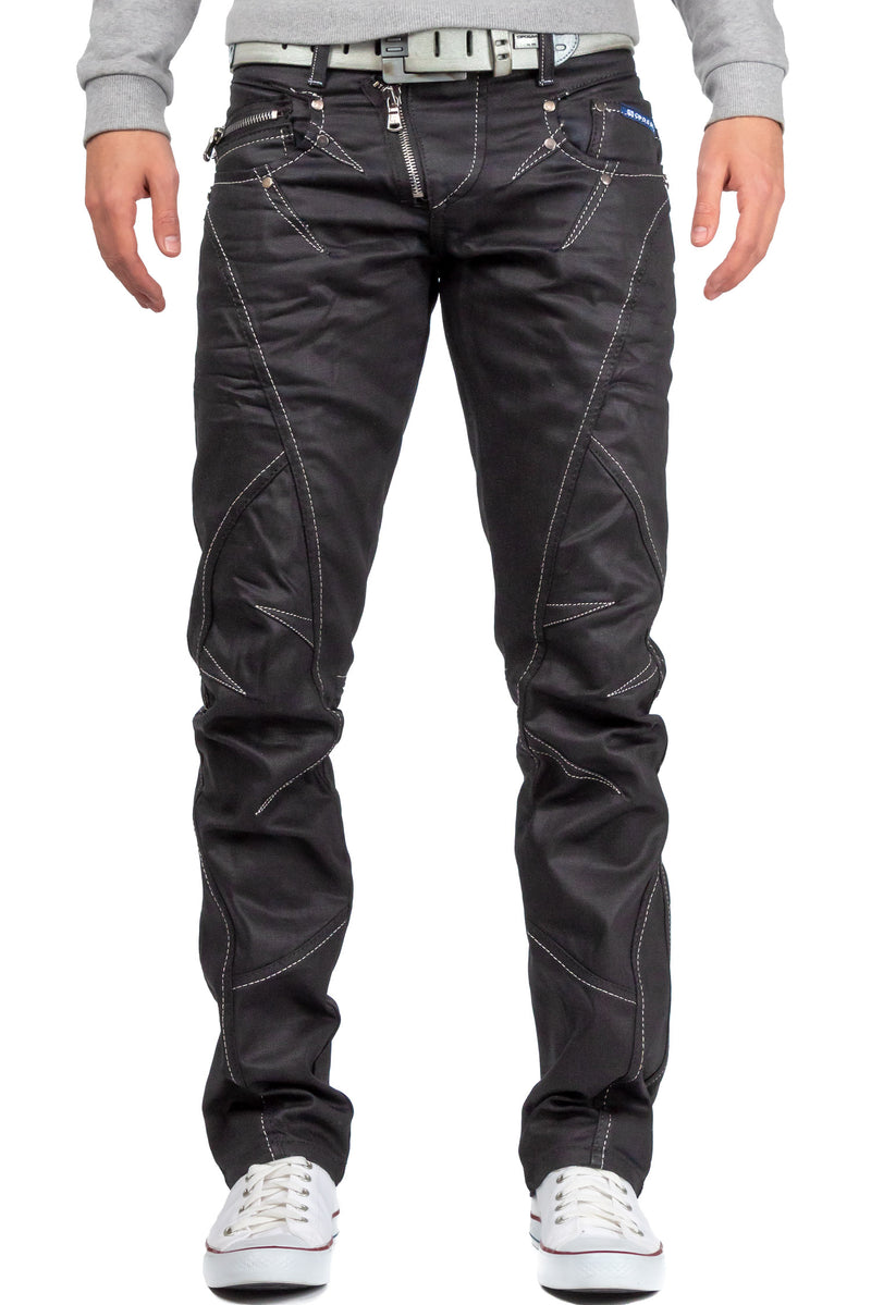 Herren Regular Fit Jeans Mid Waist in Black – Cipo & Baxx